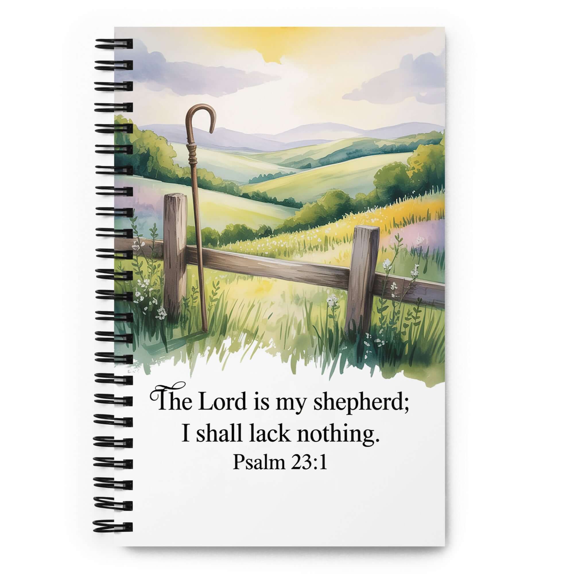 Psalm 23:1 Bible Verse, Lack Spiral Notebook Default Title