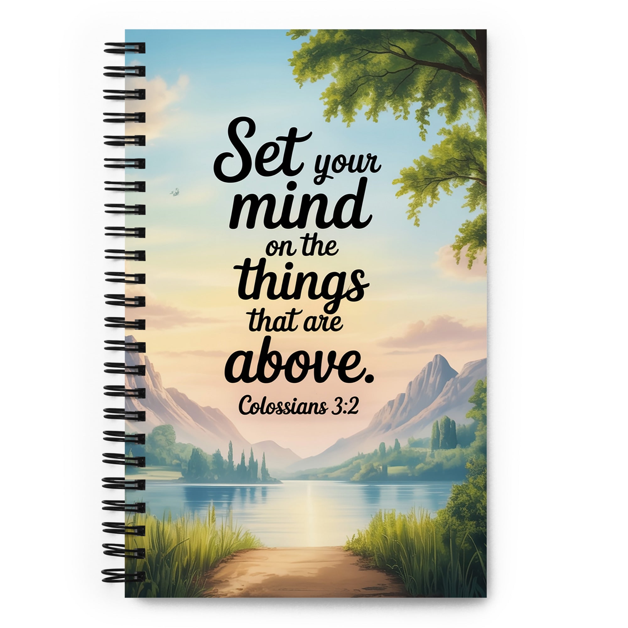 Colossians 3:2 Bible Verse Set Spiral Notebook Default Title