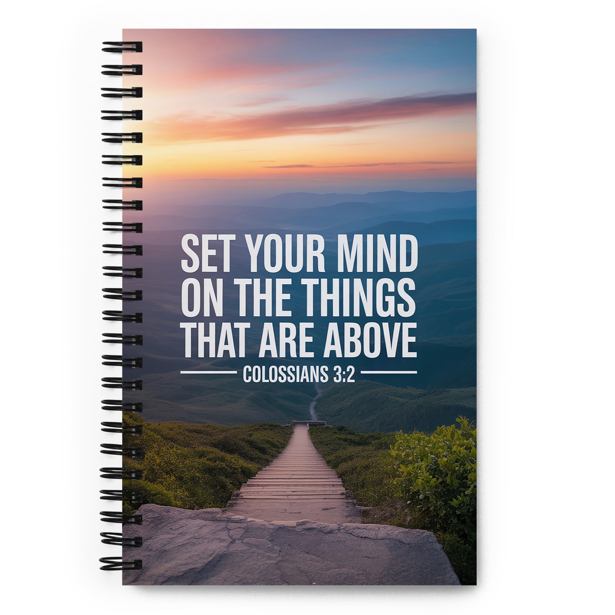 Colossians 3:2 Bible Verse your mind Spiral Notebook Default Title
