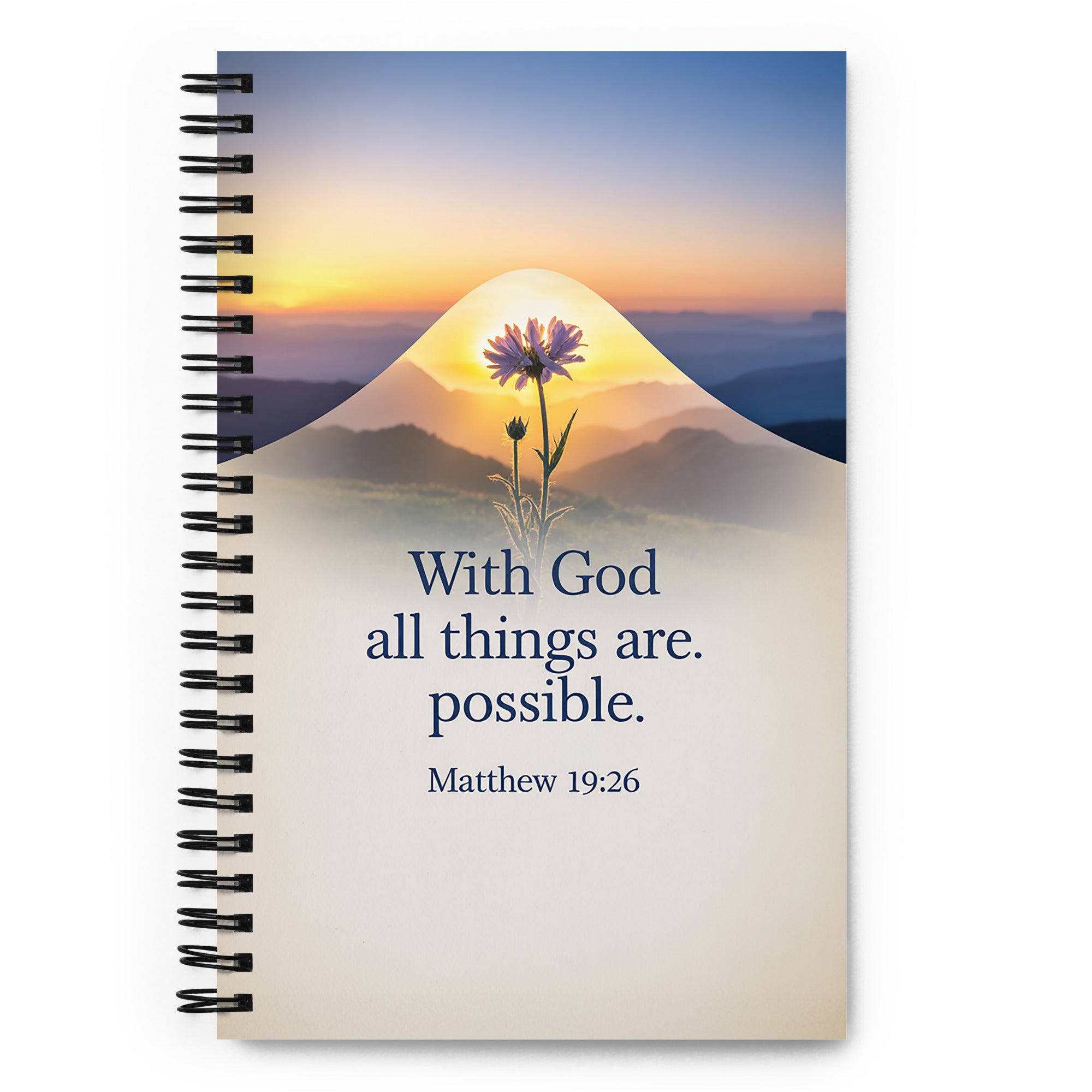 Matthew 19:26 Bible Verse at them Spiral Notebook Default Title