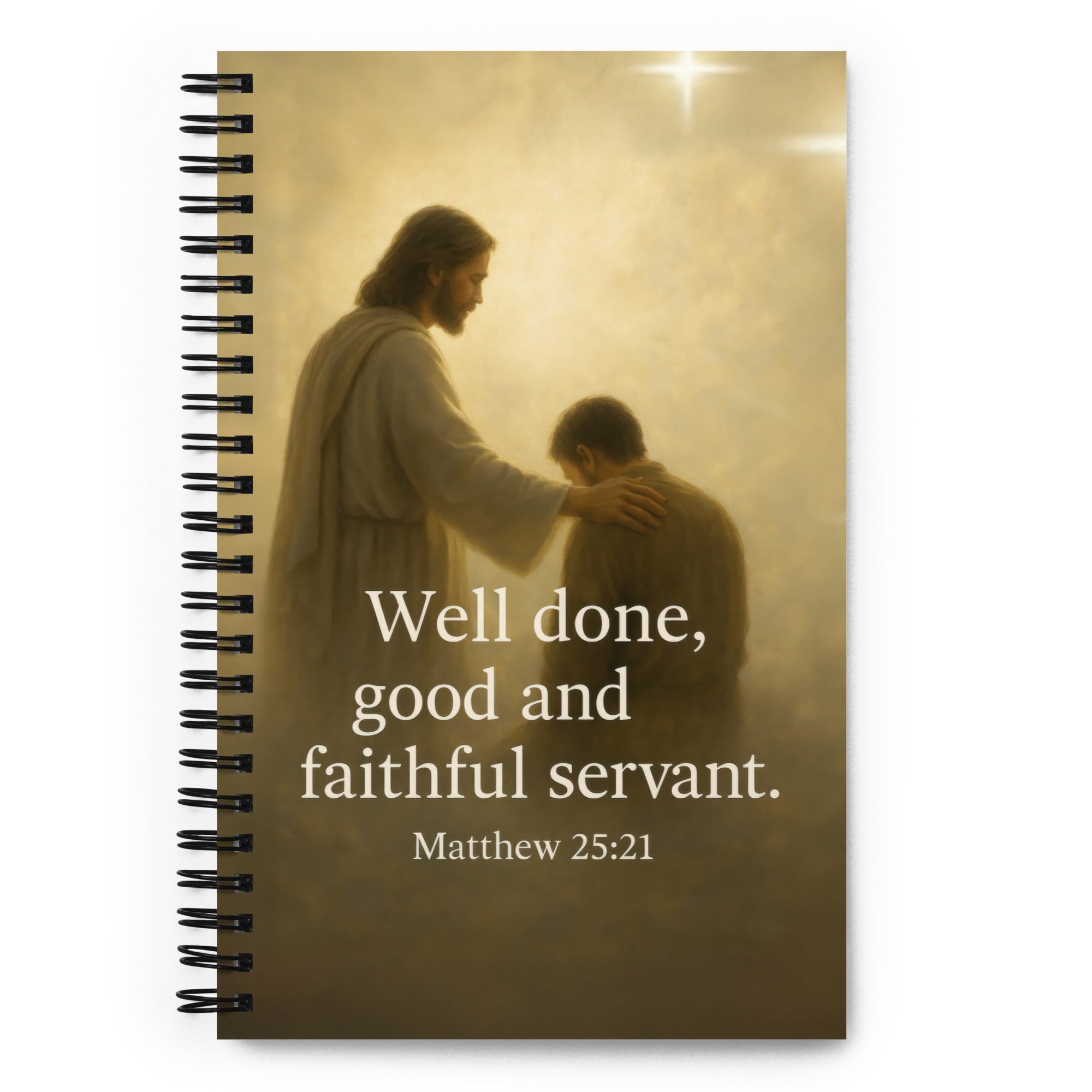 Matthew 25:21 Bible Verse Well Done Spiral Notebook Default Title