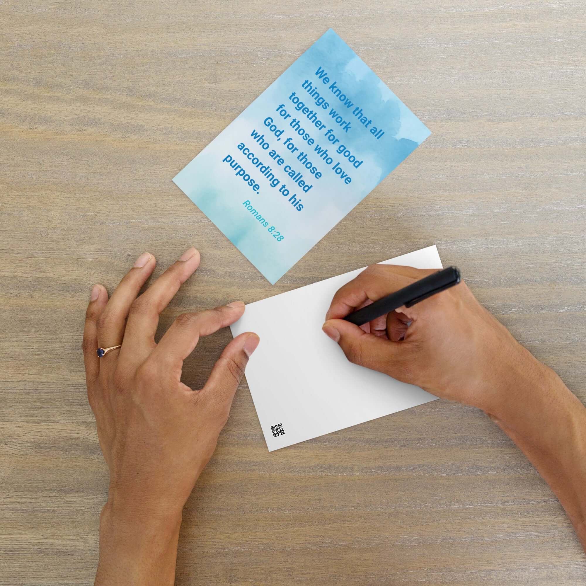 Romans 8:28 Bible Verse, together for good Standard Postcard Stationery Default Title