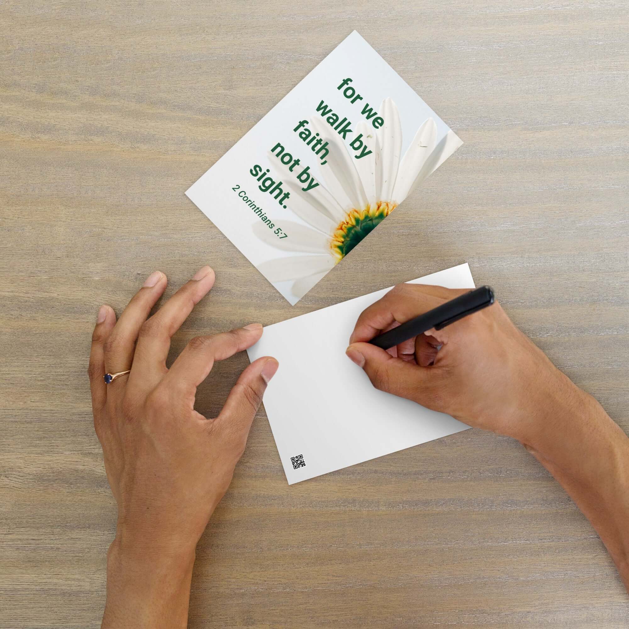 2 Corinthians 5:7 Bible Verse, for we walk by faith Standard Postcard Stationery Default Title