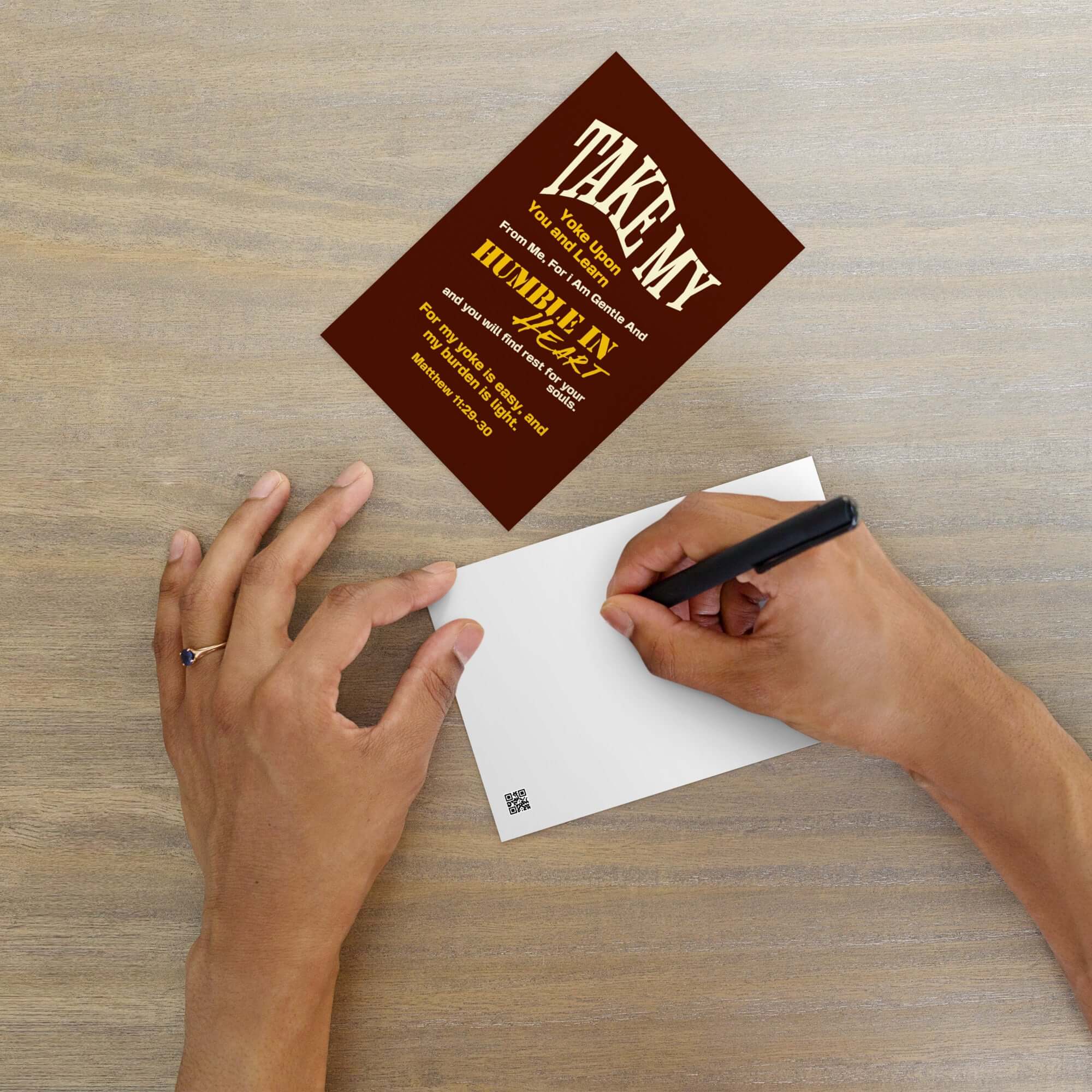 Matthew 11:29-30 Bible Verse, learn from me Standard Postcard Stationery Default Title
