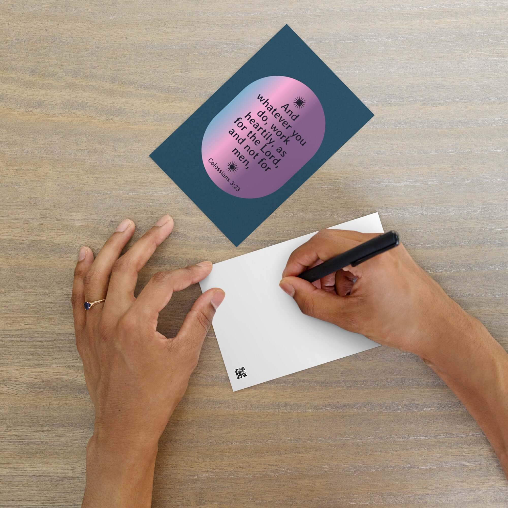 Colossians 3:23 Bible Verse, work heartily Standard Postcard Stationery Default Title