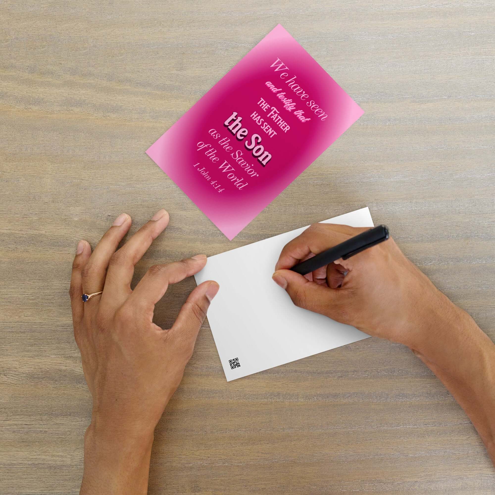 1 John 4:14 Bible Verse, that the Father Standard Postcard Stationery Default Title