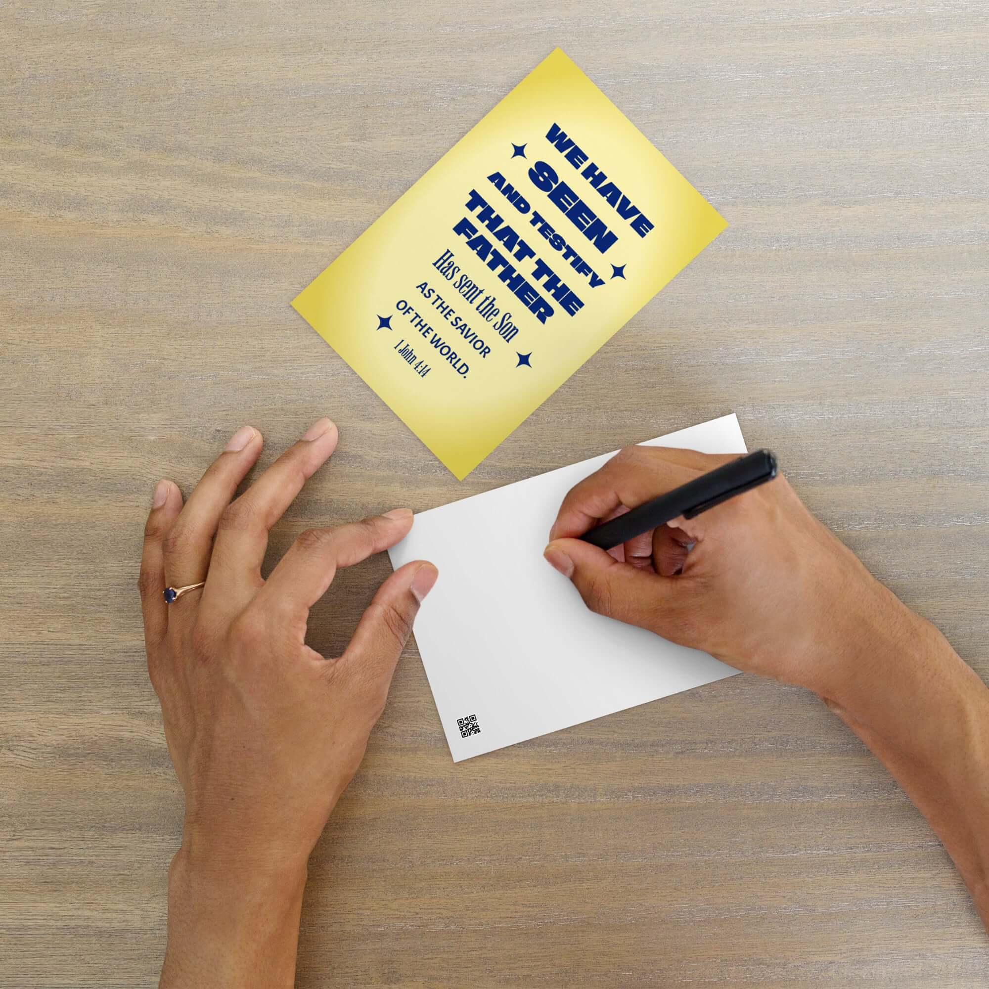 1 John 4:14 Bible Verse, Savior of the world Standard Postcard Stationery Default Title