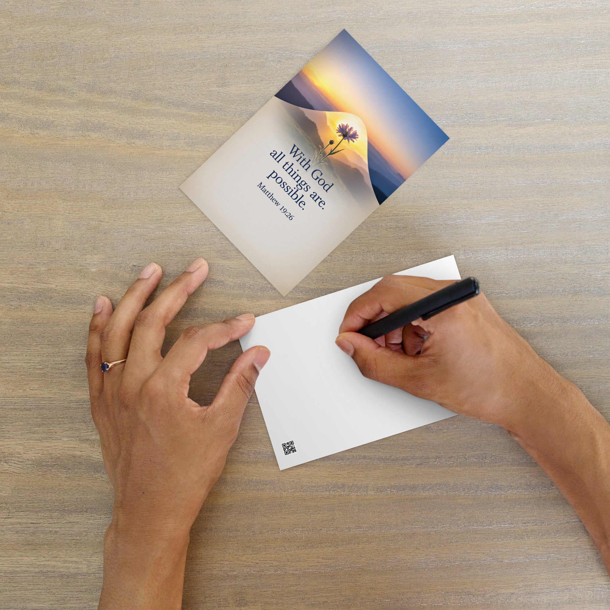 Matthew 19:26 Bible Verse at them Standard Postcard Default Title