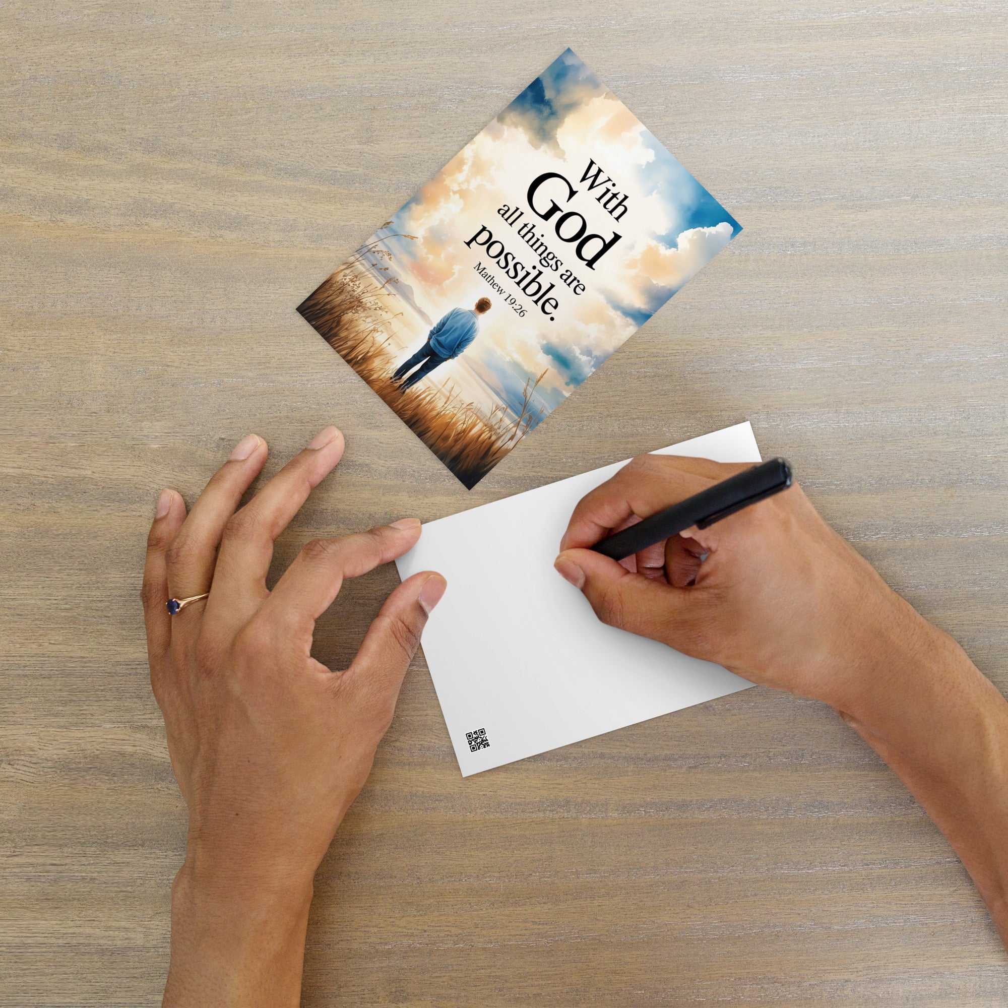 Matthew 19:26 Bible Verse Jesus Standard Postcard Default Title