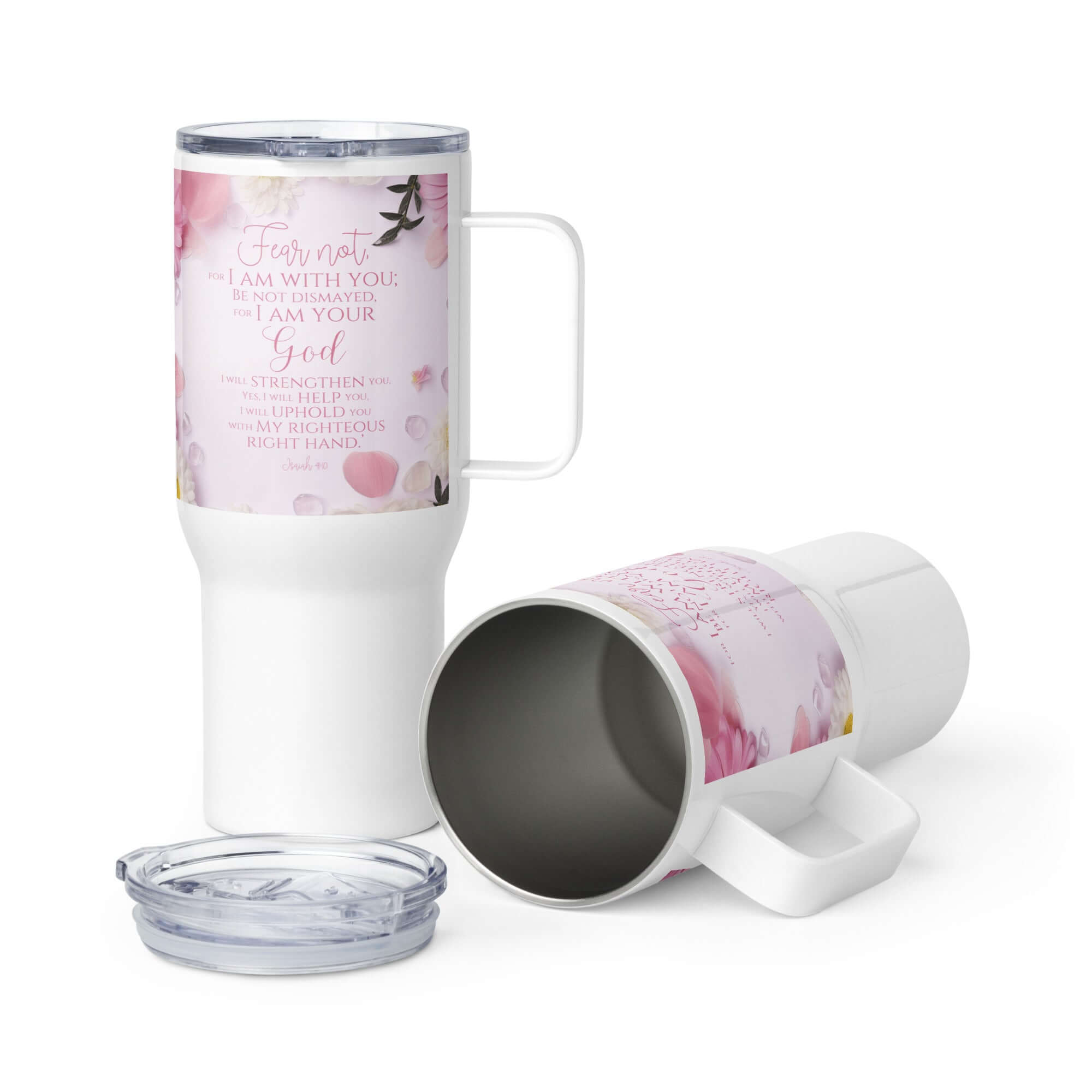 Isaiah 41:10 Bible Verse, God will strengthen you Travel Mug with a Handle Default Title