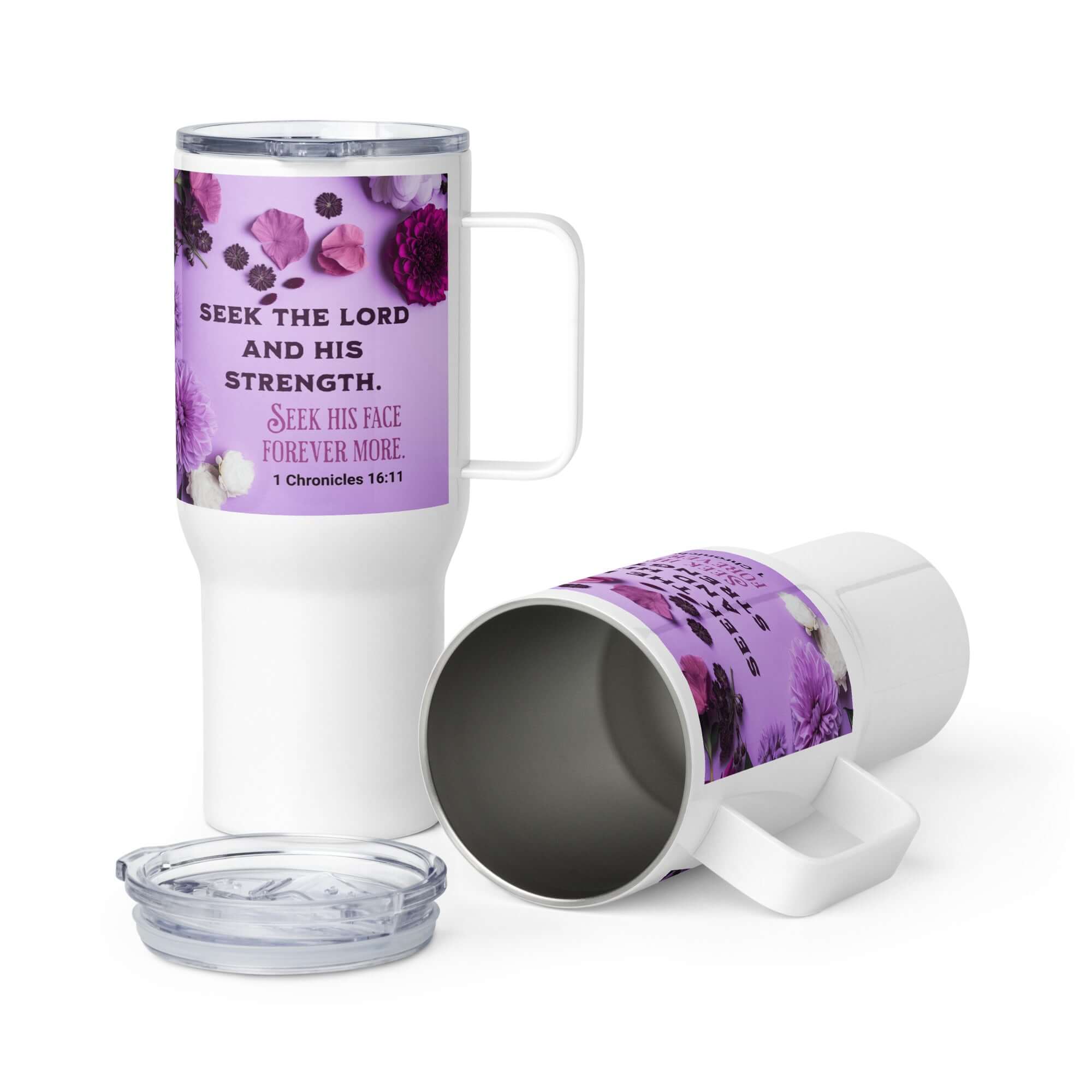 1 Chronicles 16:11 Bible Verse, Seek the LORD Travel Mug with a Handle Default Title