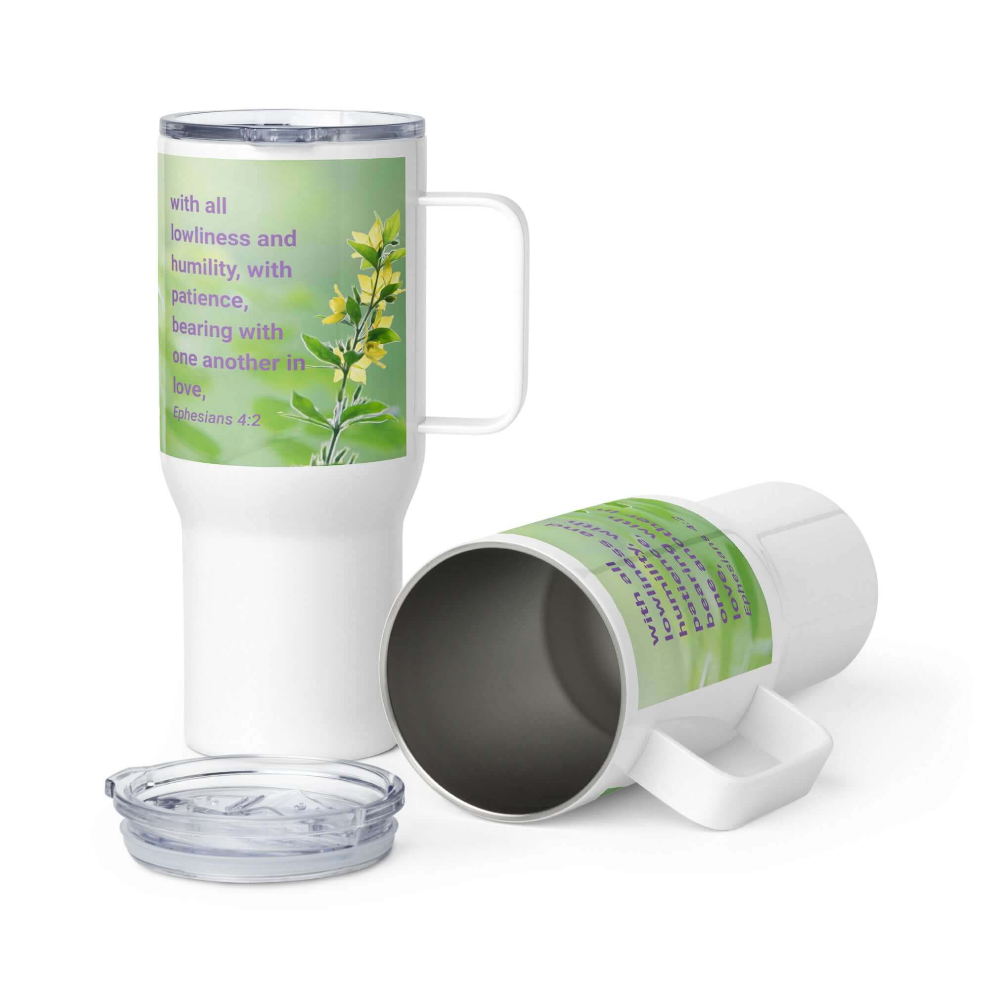 Ephesians 4:2 Bible Verse, one another in love Travel Mug with a Handle Default Title
