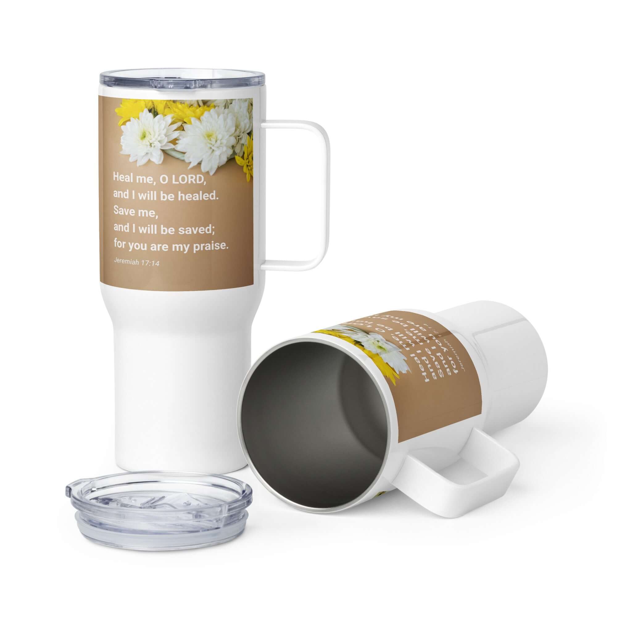 Jeremiah 17:14 Bible Verse, Heal me, O LORD Travel Mug with a Handle Default Title