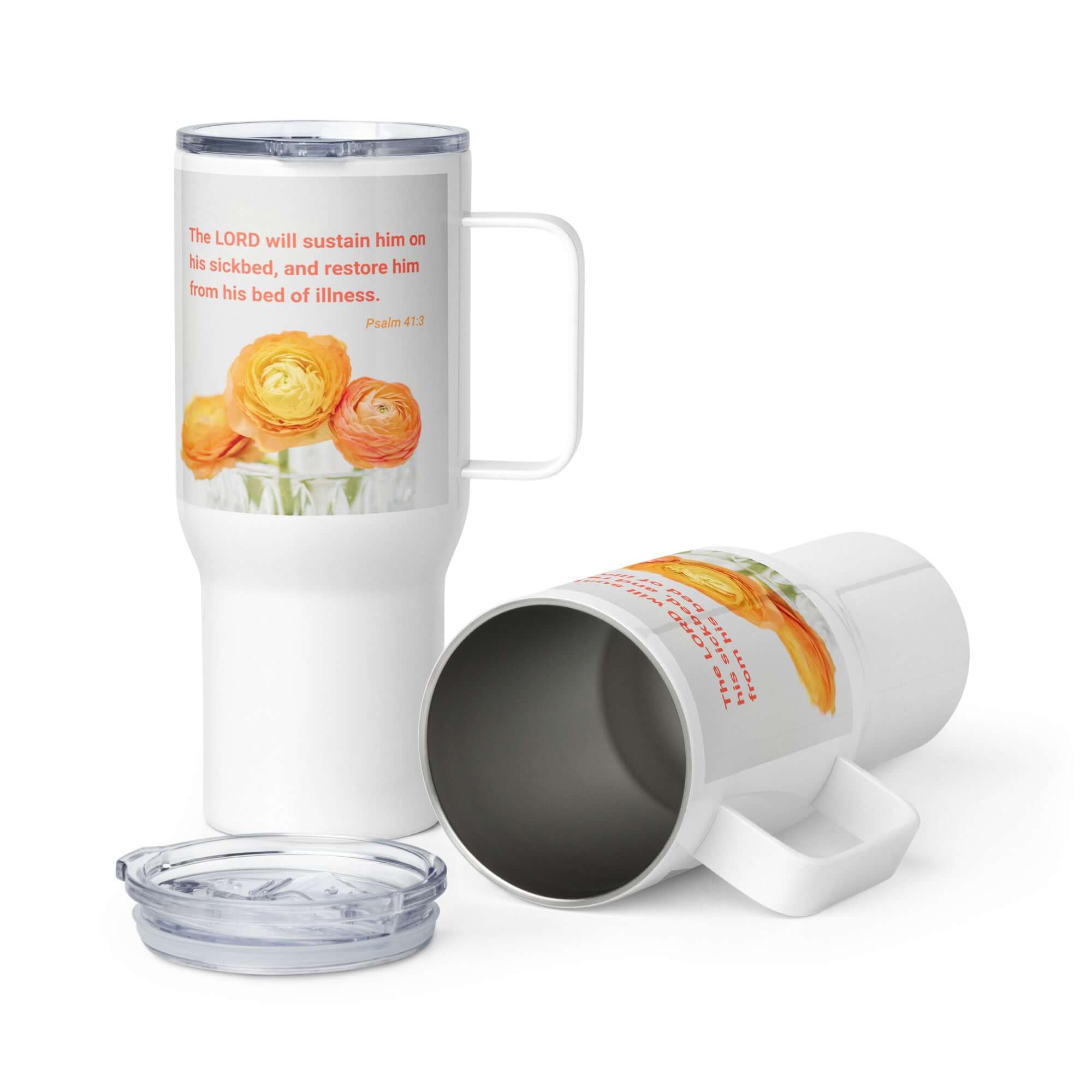 Psalm 41:3 Bible Verse, LORD will sustain Travel Mug with a Handle Default Title