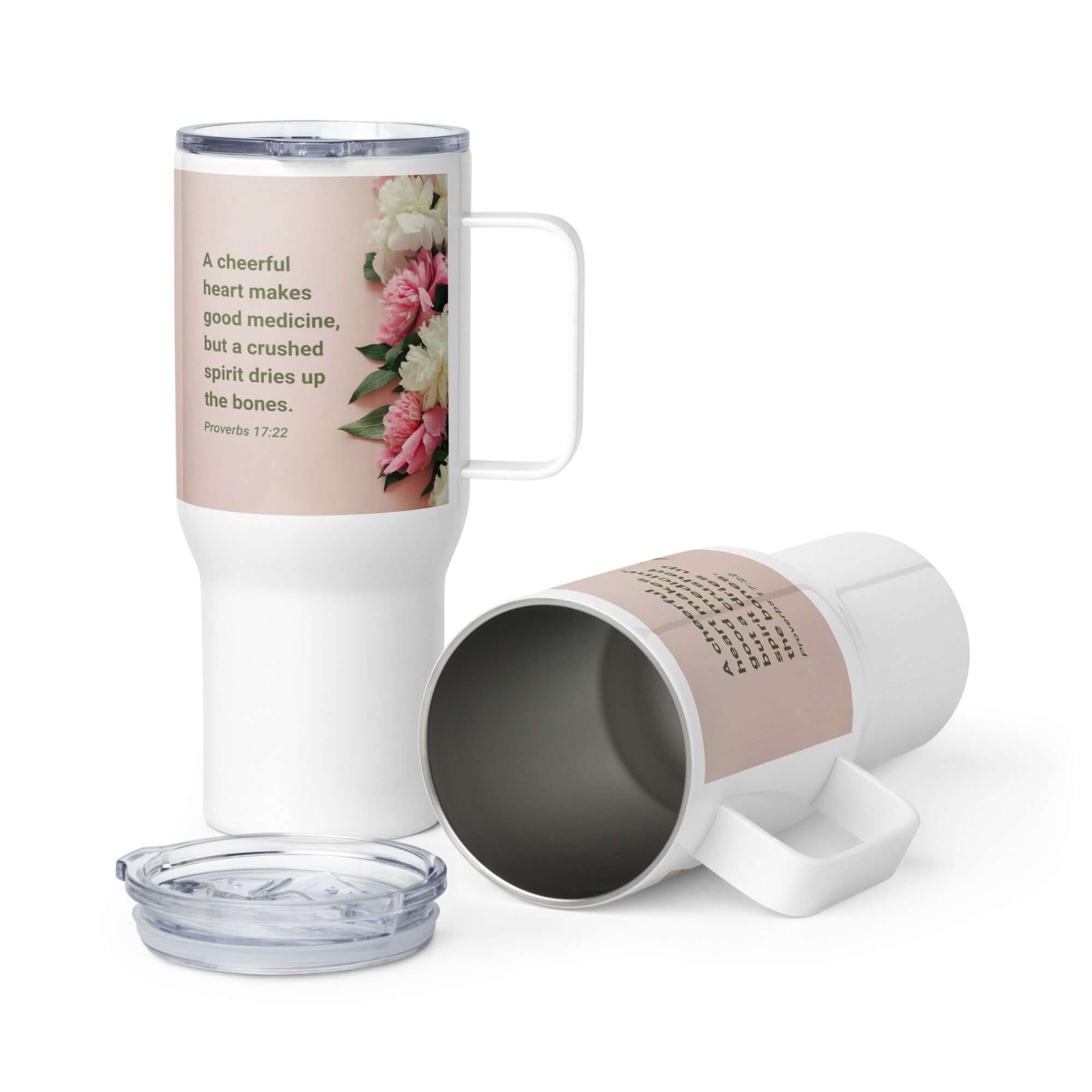 Proverbs 17:22 Bible Verse, good medicine Travel Mug with a Handle Default Title
