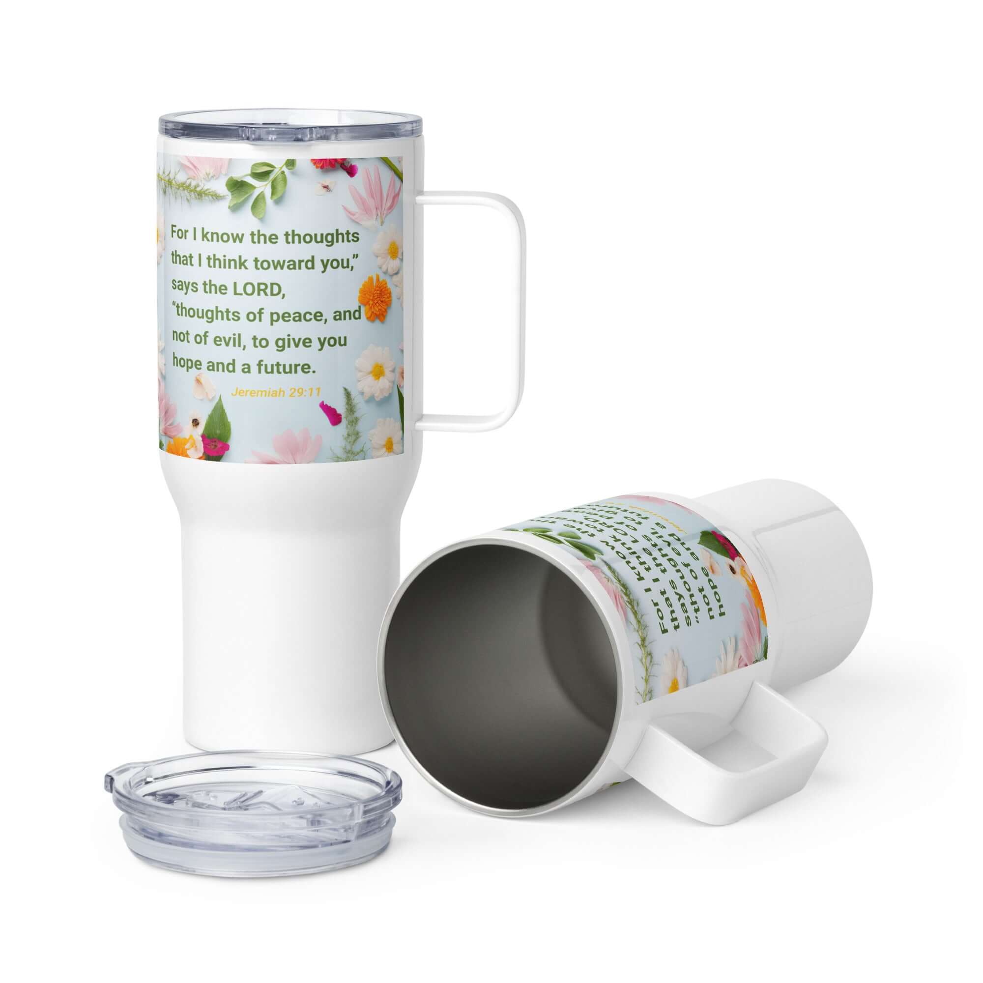 Jeremiah 29:11 Bible Verse, to give you hope Travel Mug with a Handle Default Title