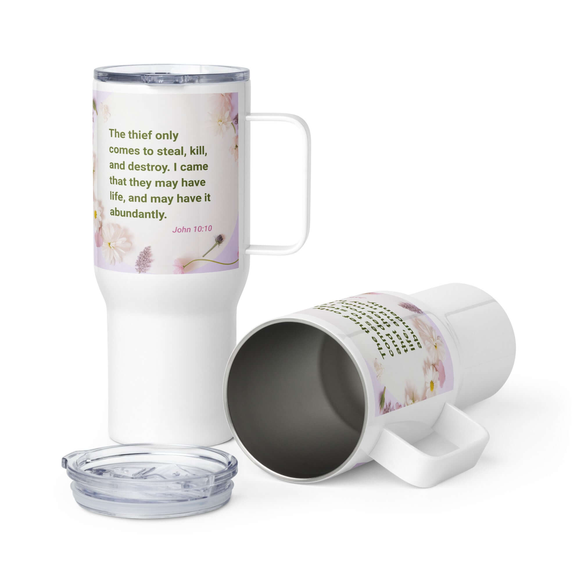 John 10:10 Bible Verse, Abundant Life Travel Mug with a Handle Default Title