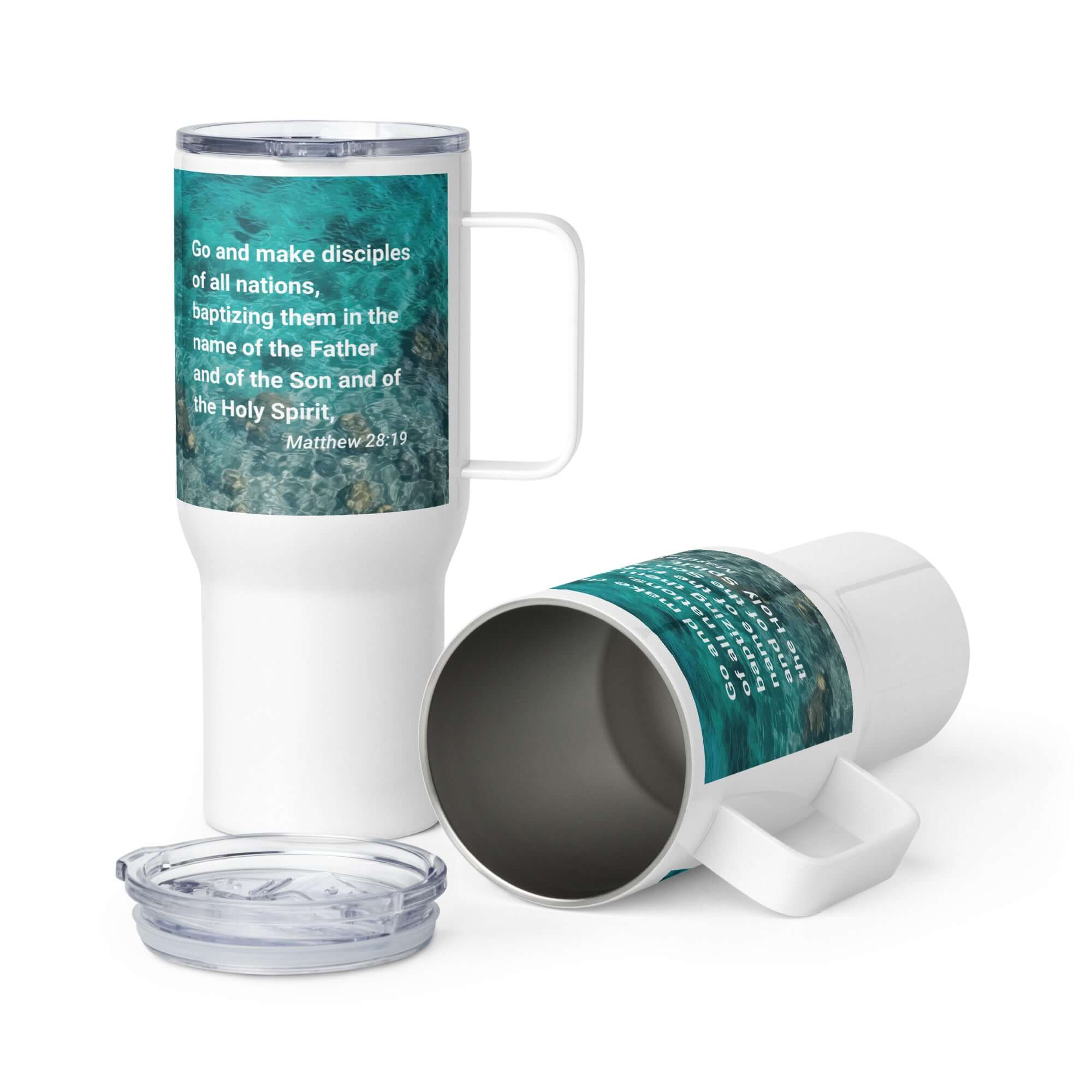 Matthew 28:19 Bible Verse, Make Disciples Travel Mug with a Handle Default Title