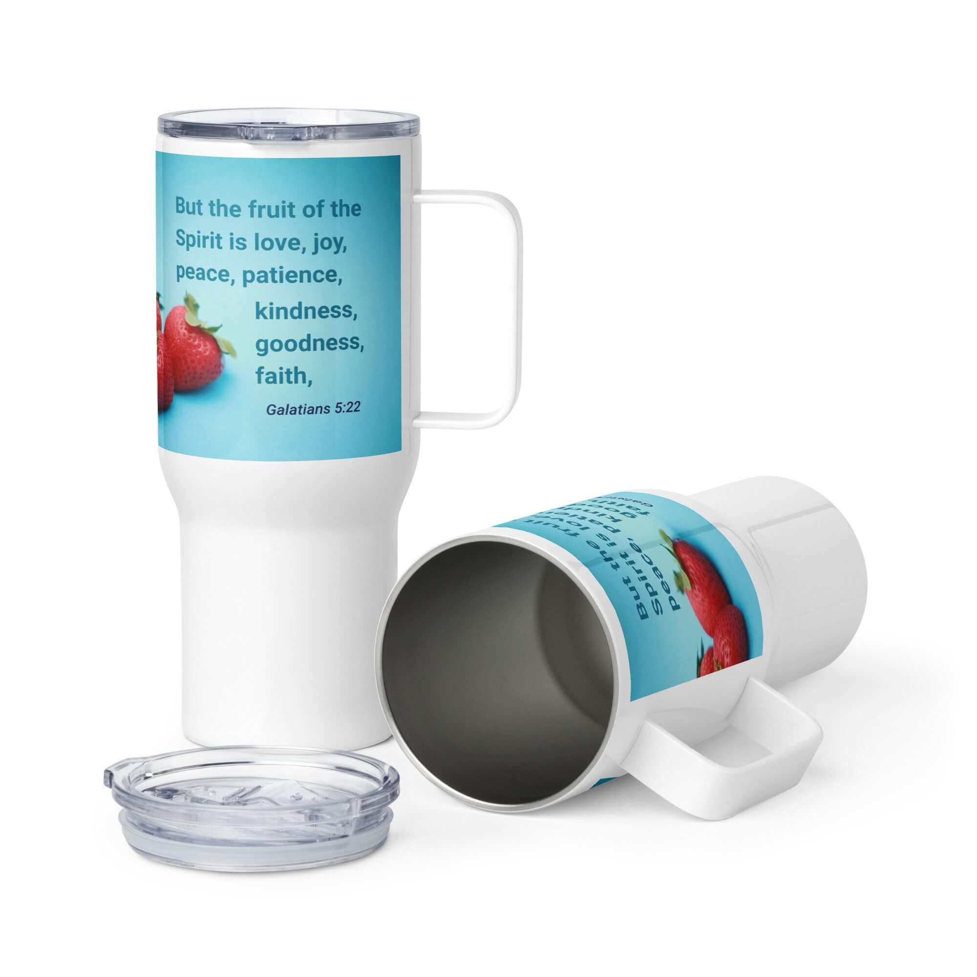 Galatians 5:22 Bible Verse, fruit of the Spirit Travel Mug with a Handle Default Title