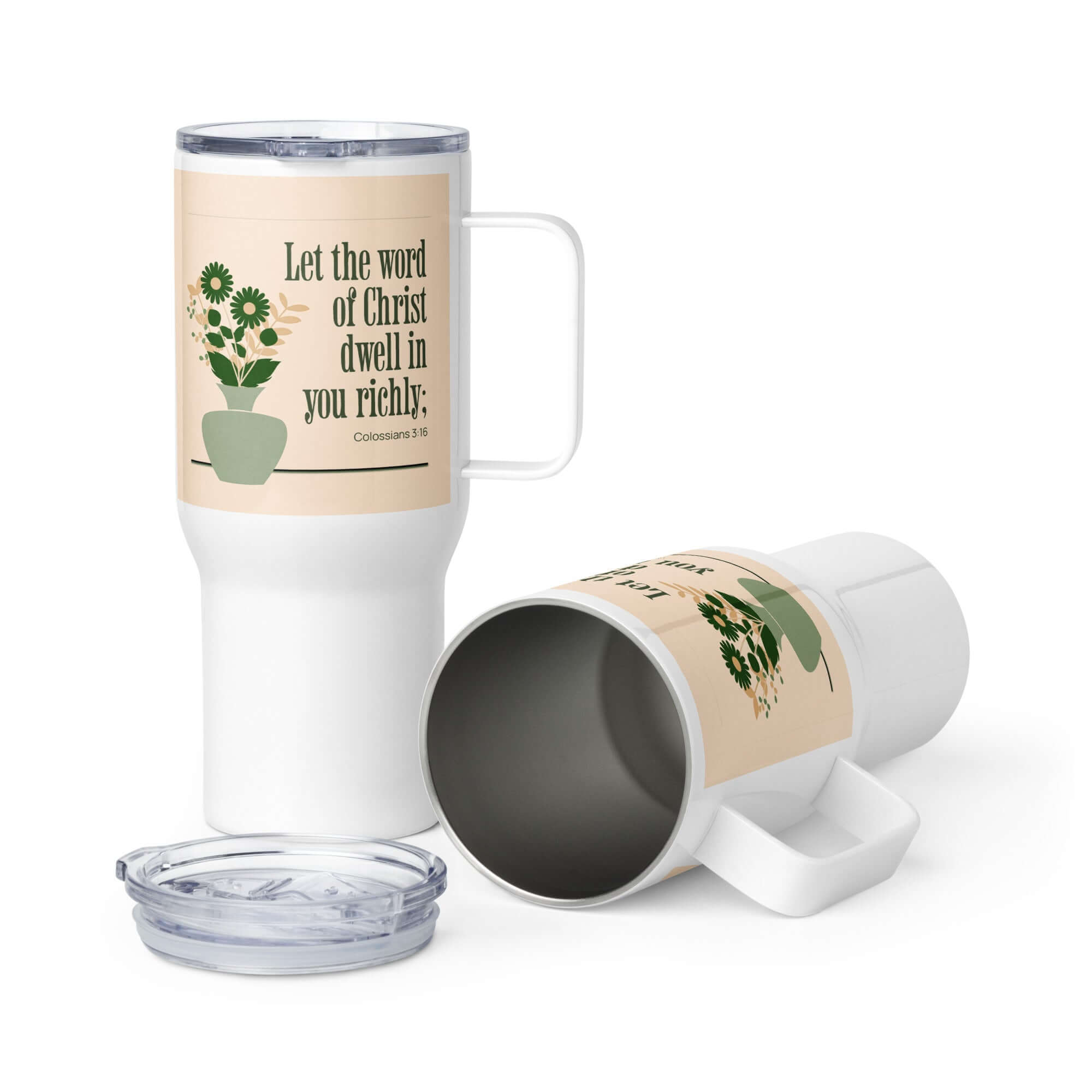 Colossians 3:16 Bible Verse, word of Christ Travel Mug with a Handle Default Title