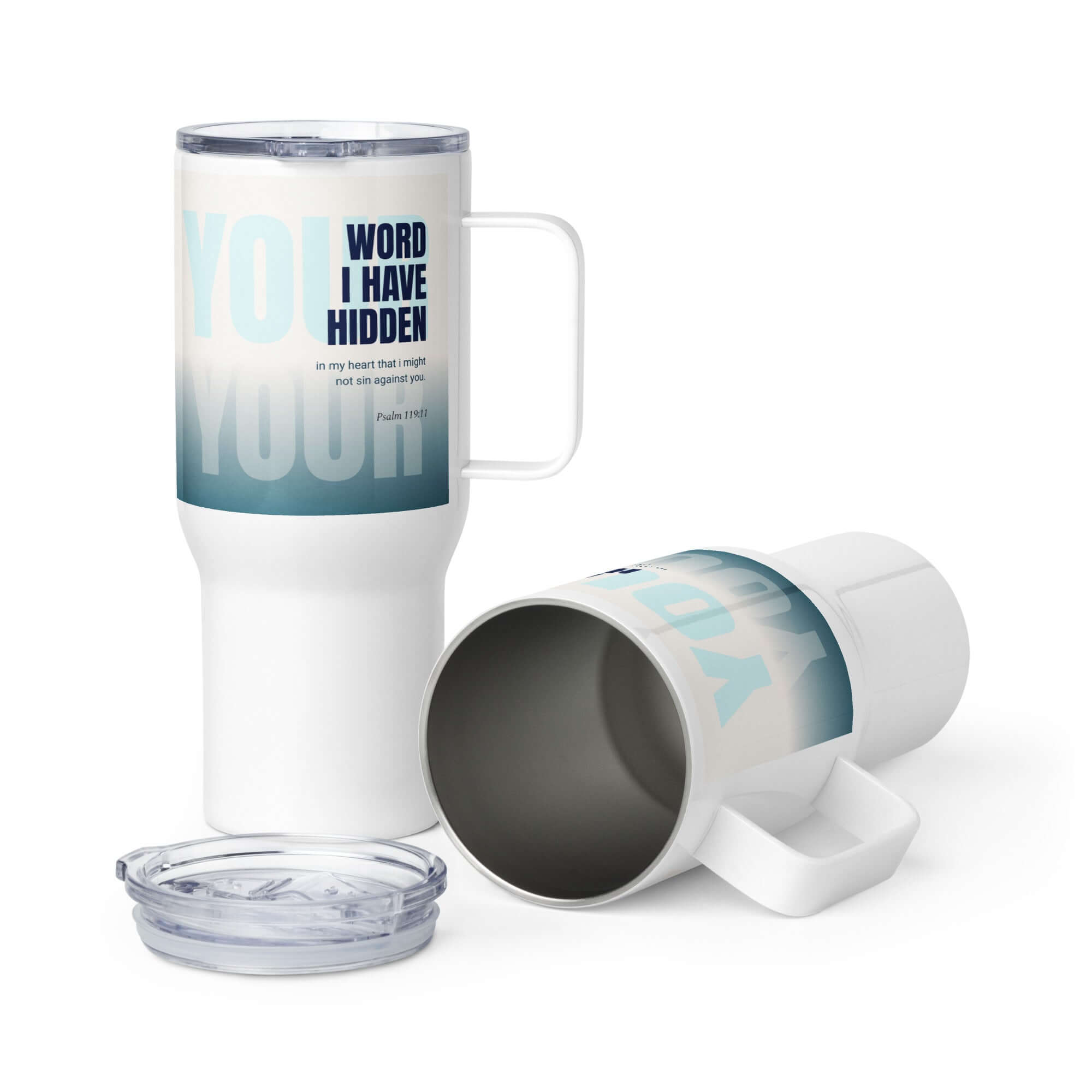 Psalm 119:11 Bible Verse, hidden your word Travel Mug with a Handle Default Title