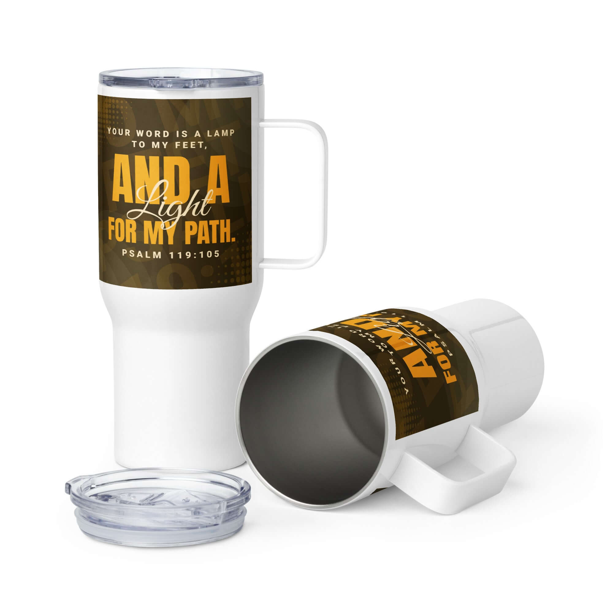 Psalm 119:105 Bible Verse, lamp to my feet Travel Mug with a Handle Default Title