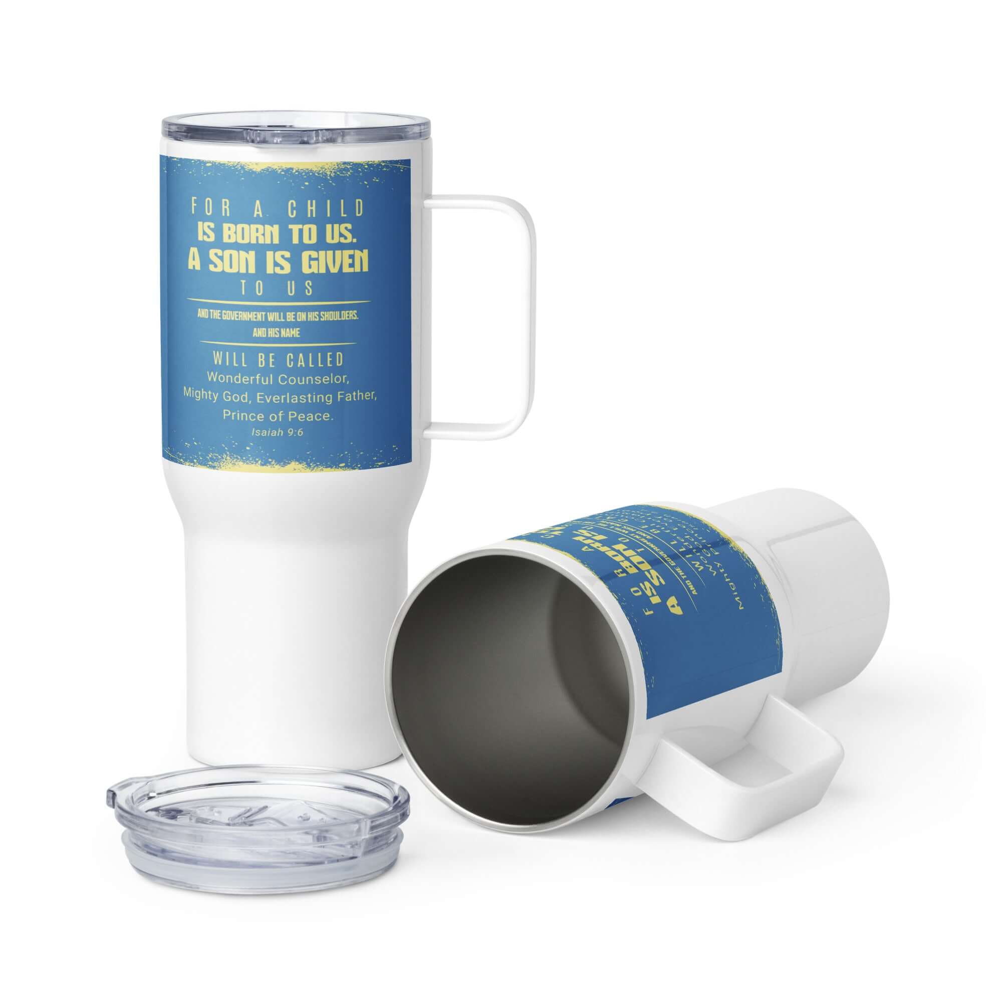 Isaiah 9:6 Bible Verse, Mighty God Travel Mug with a Handle Default Title