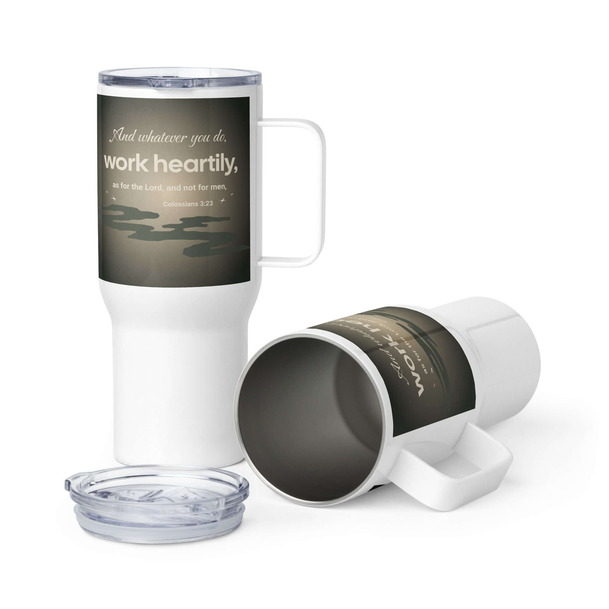 Colossians 3:23 Bible Verse, as for the Lord Travel Mug with a Handle Default Title