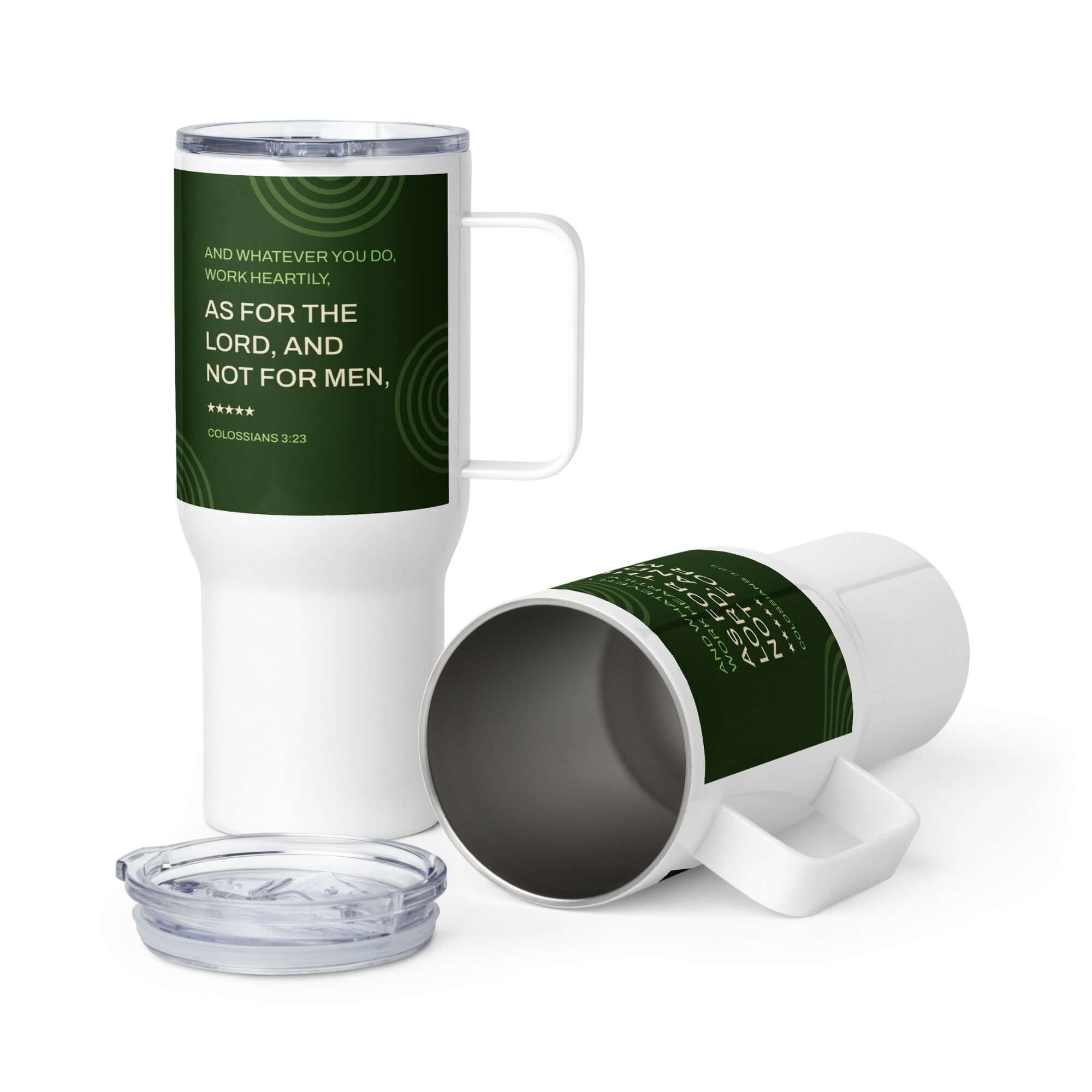 Colossians 3:23 Bible Verse, not for men Travel Mug with a Handle Default Title