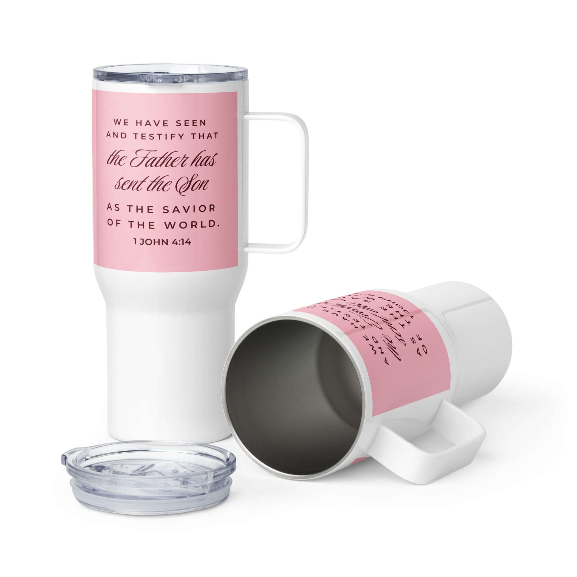 1 John 4:14 Bible Verse, We have seen Travel Mug with a Handle Default Title