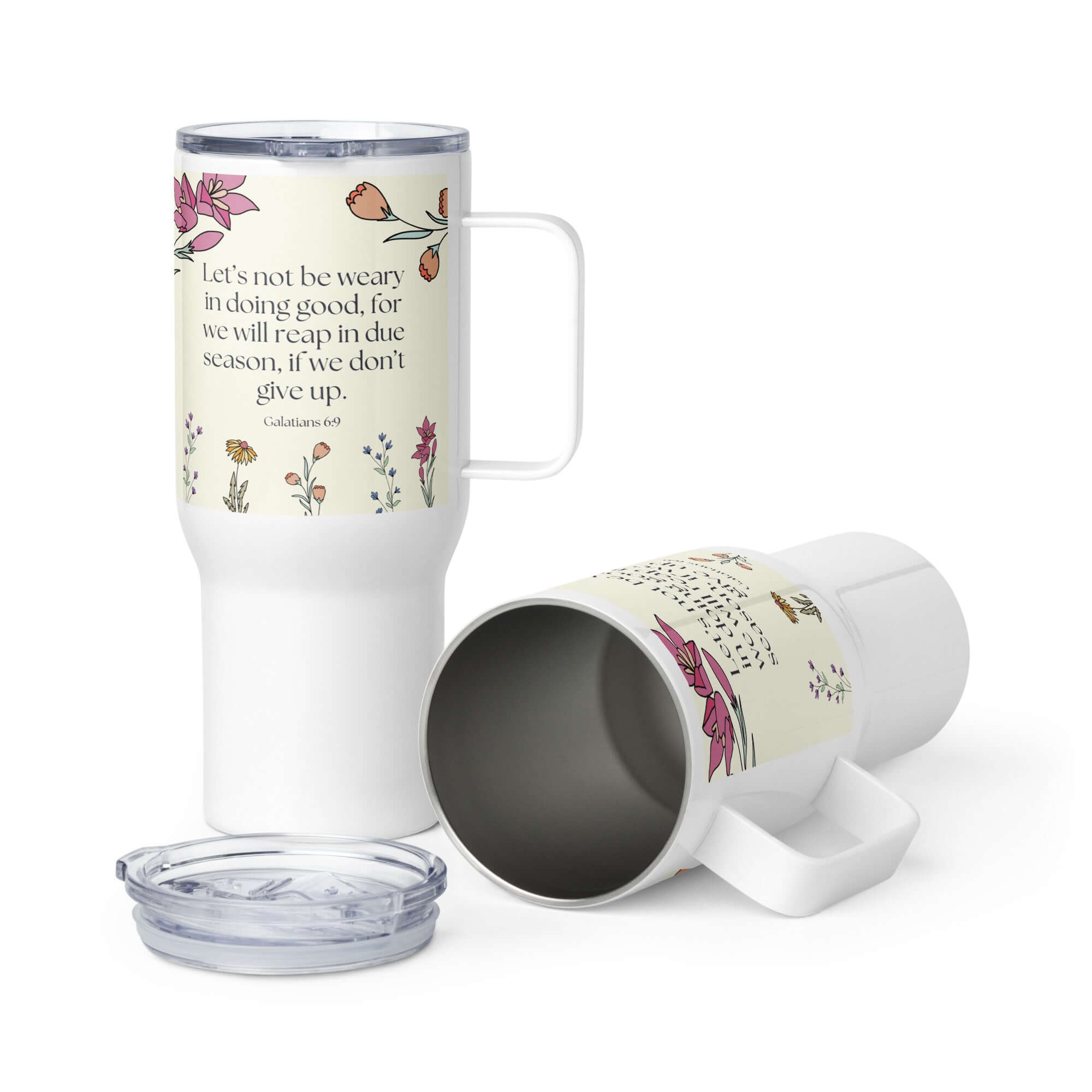 Galatians 6:9 Bible Verse, in doing good Travel Mug with a Handle Default Title