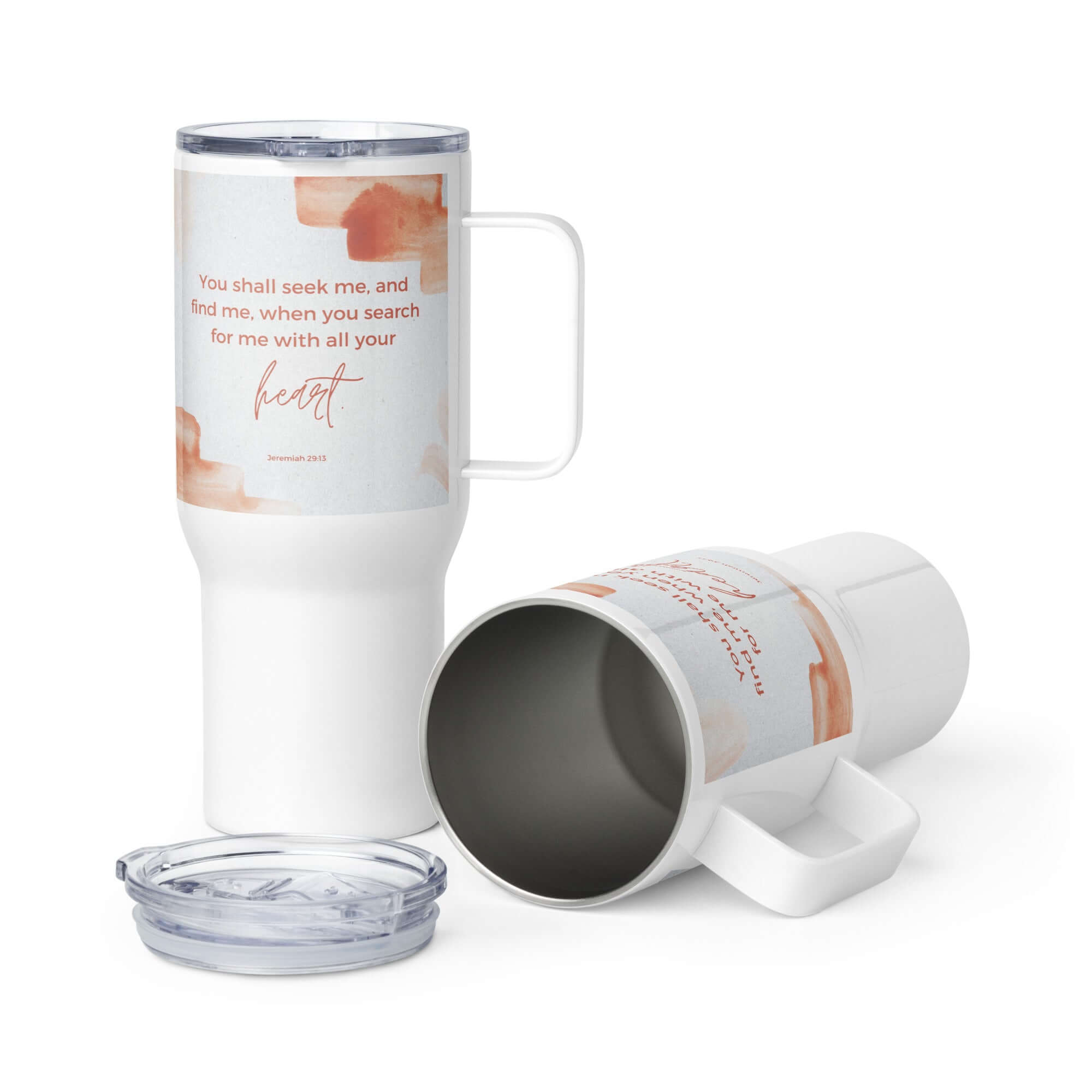 Jeremiah 29:13 Bible Verse, find me Travel Mug with a Handle Default Title