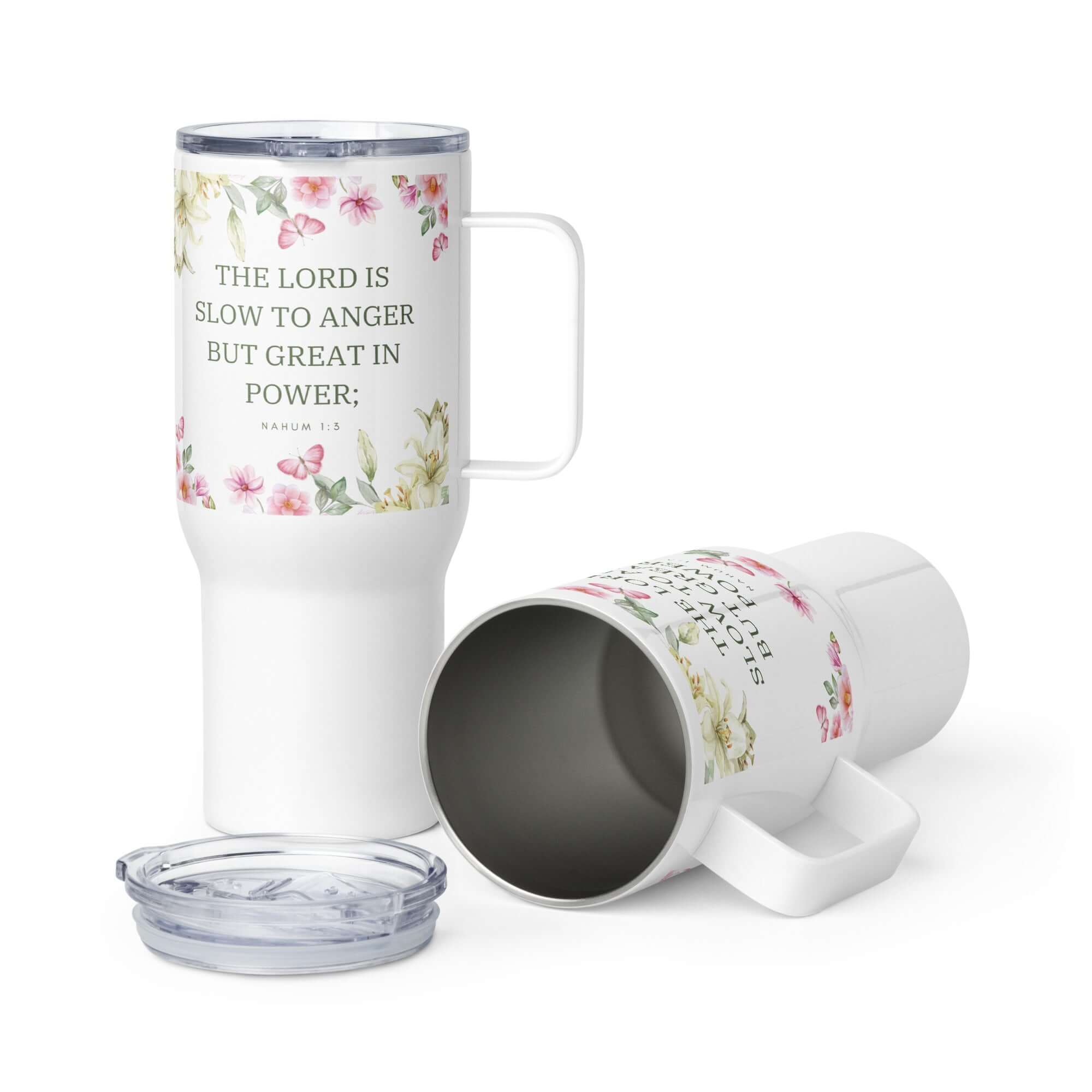 Nahum 1:3 Bible Verse, slow to anger Travel Mug with a Handle Default Title
