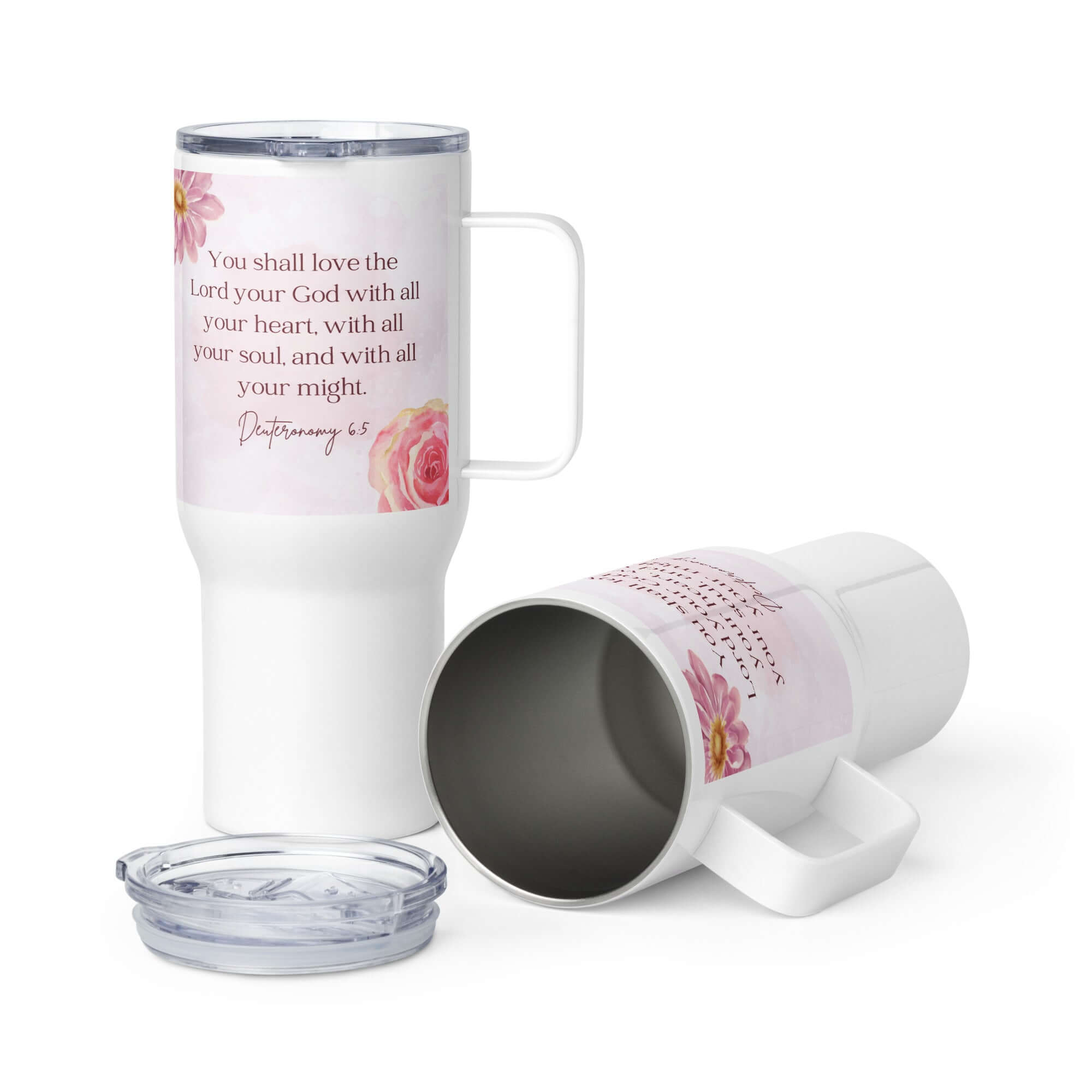 Deuteronomy 6:5 Bible Verse, the Lord Travel Mug with a Handle Default Title
