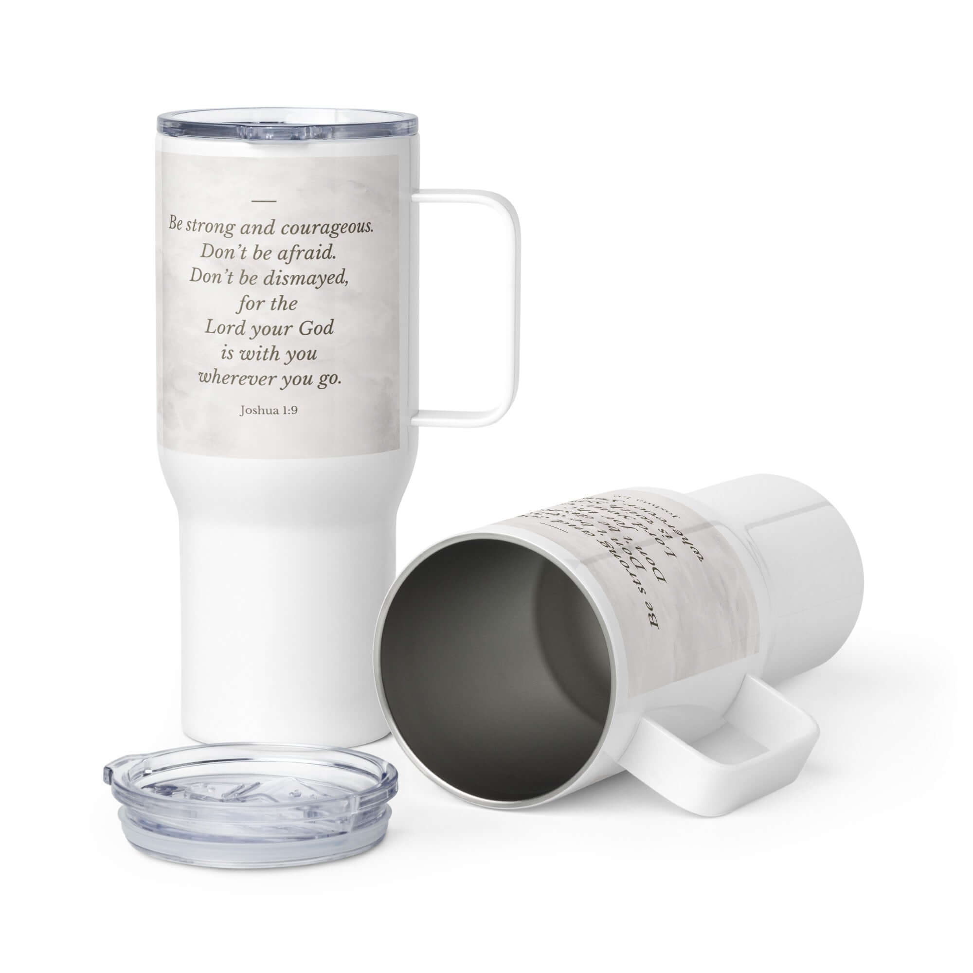 Joshua 1:9 Bible Verse, Be strong Travel Mug with a Handle Default Title
