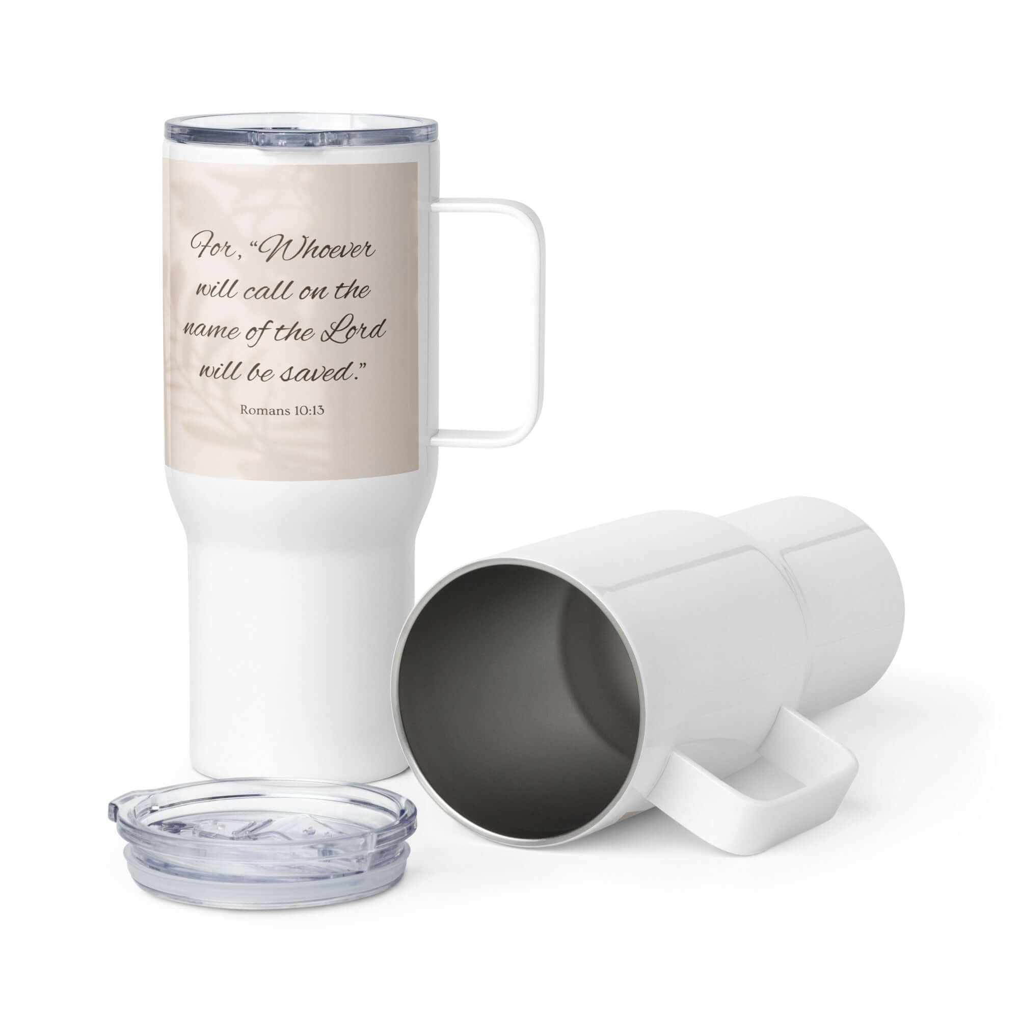 Romans 10:13 Bible Verse, Whoever Travel Mug with a Handle Default Title