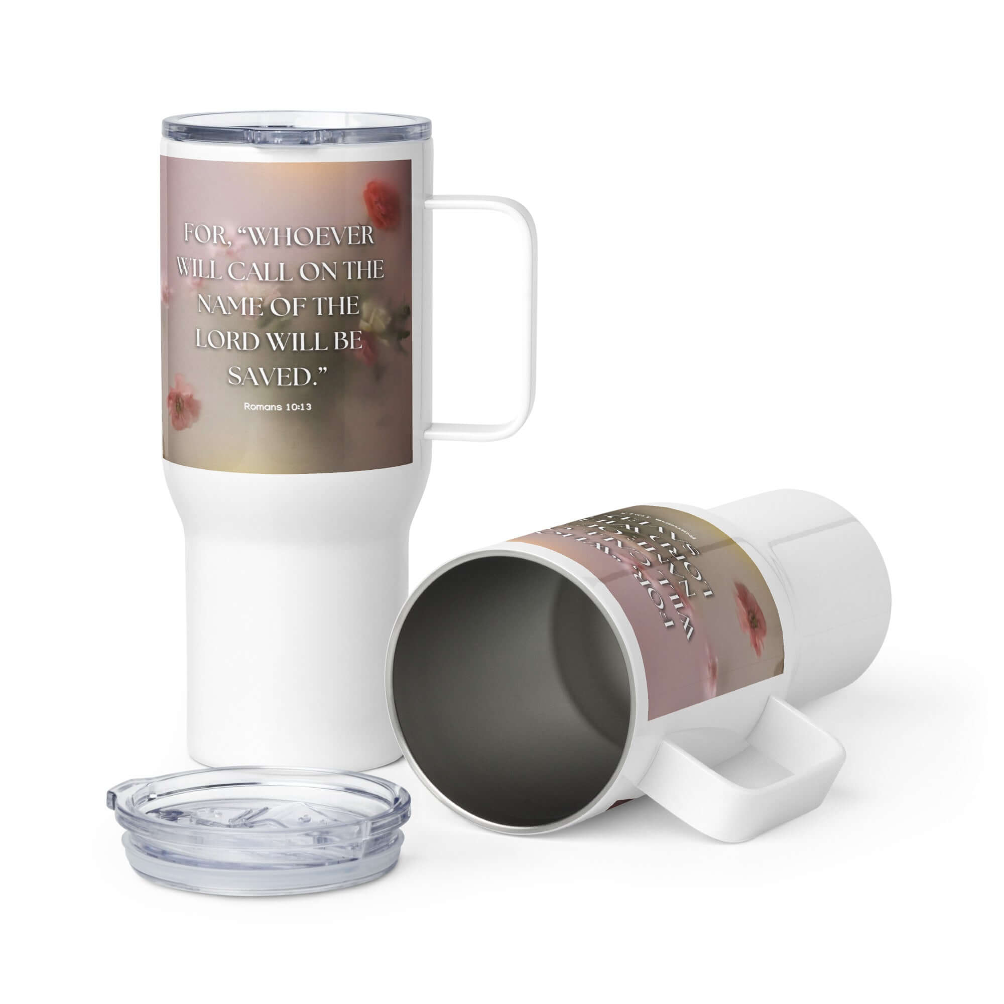 Romans 10:13 Bible Verse, will call Travel Mug with a Handle Default Title