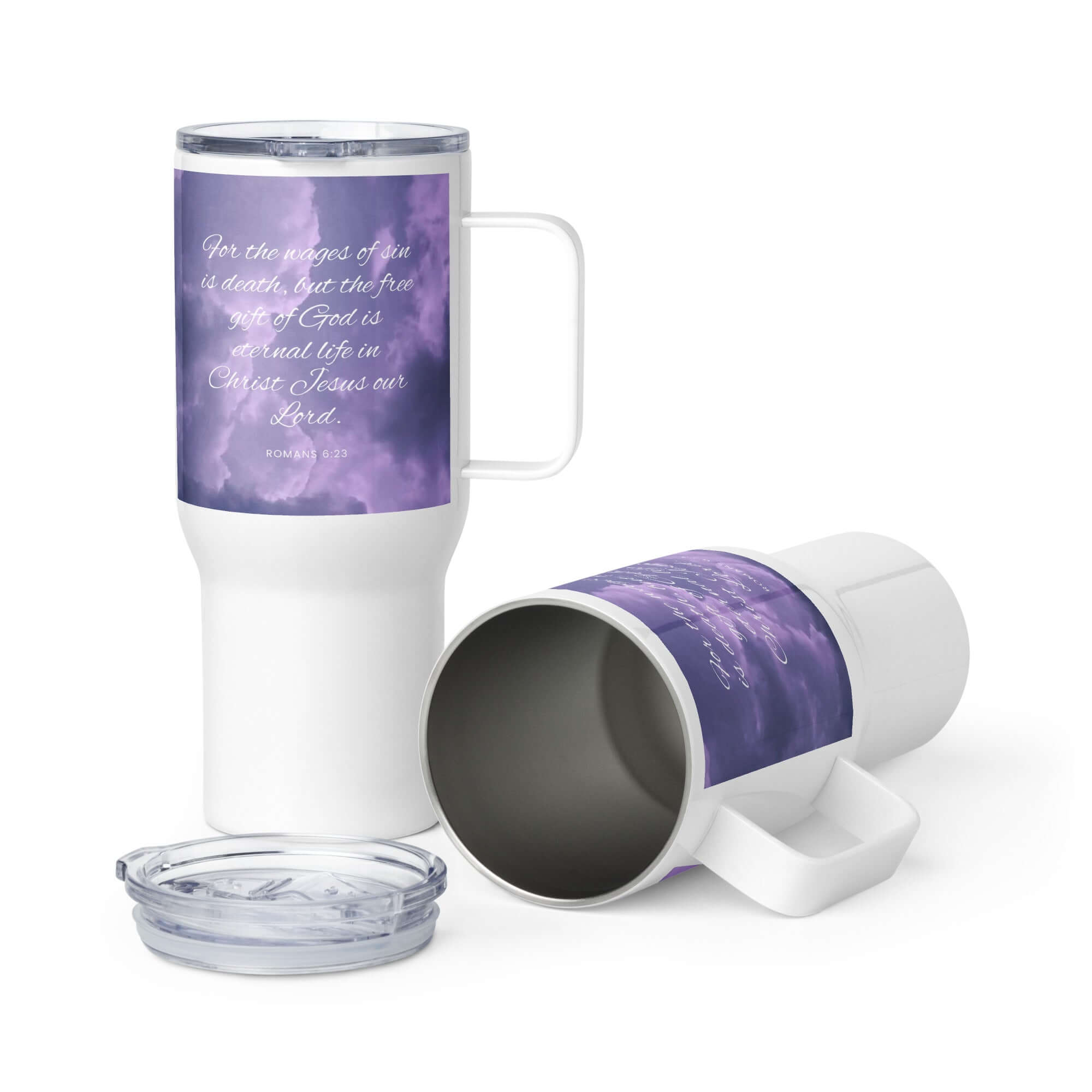 Romans 6:23 Bible Verse, free gift Travel Mug with a Handle Default Title