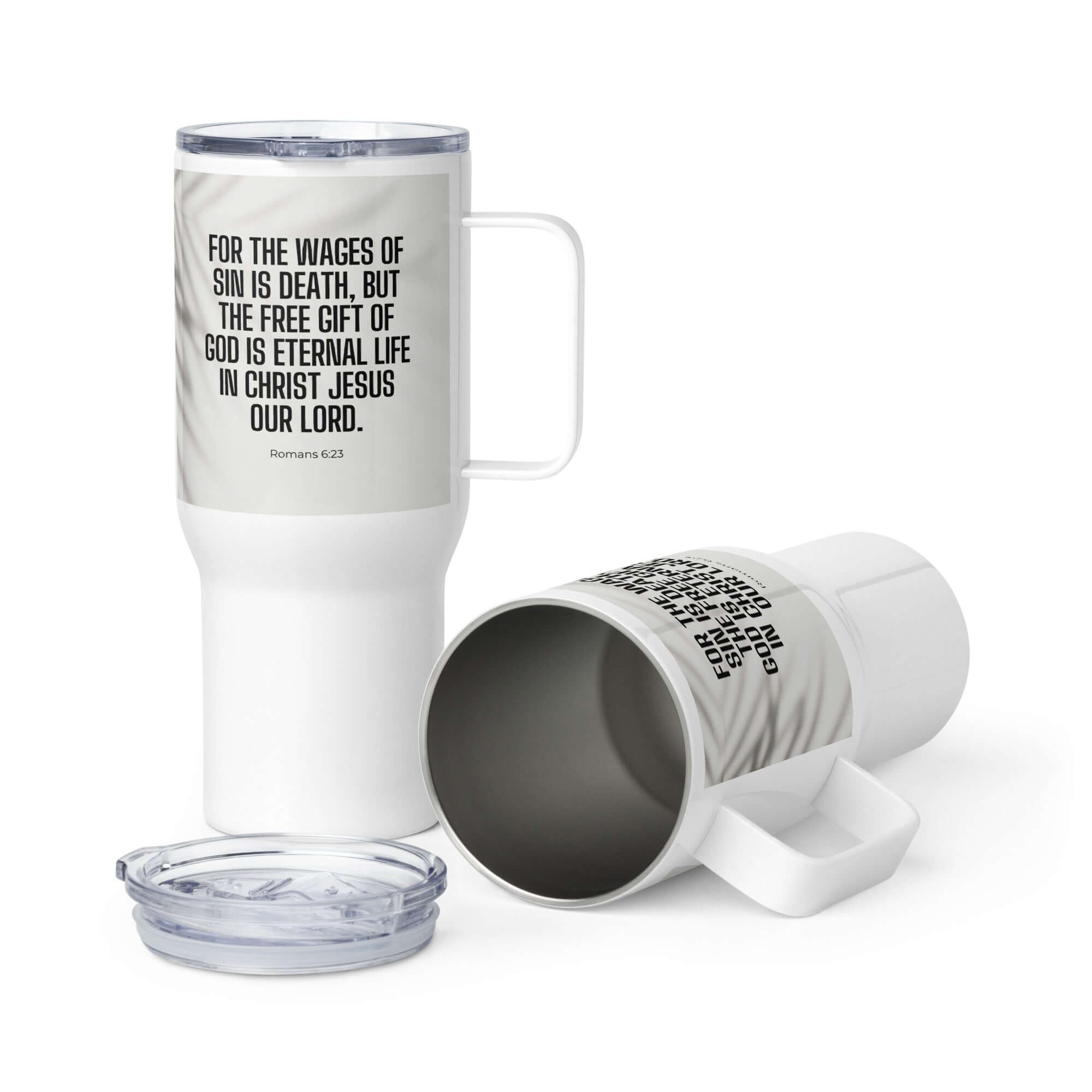 Romans 6:23 Bible Verse, eternal life Travel Mug with a Handle Default Title
