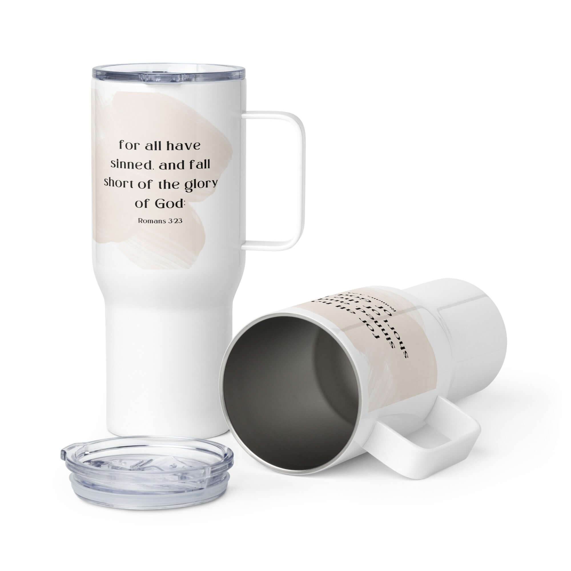 Romans 3:23 Bible Verse, fall short Travel Mug with a Handle Default Title