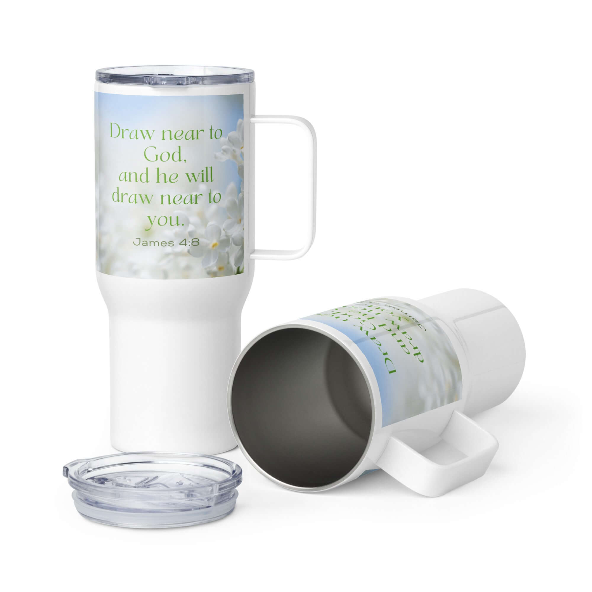 James 4:8 Bible Verse, Draw near Travel Mug with a Handle Default Title
