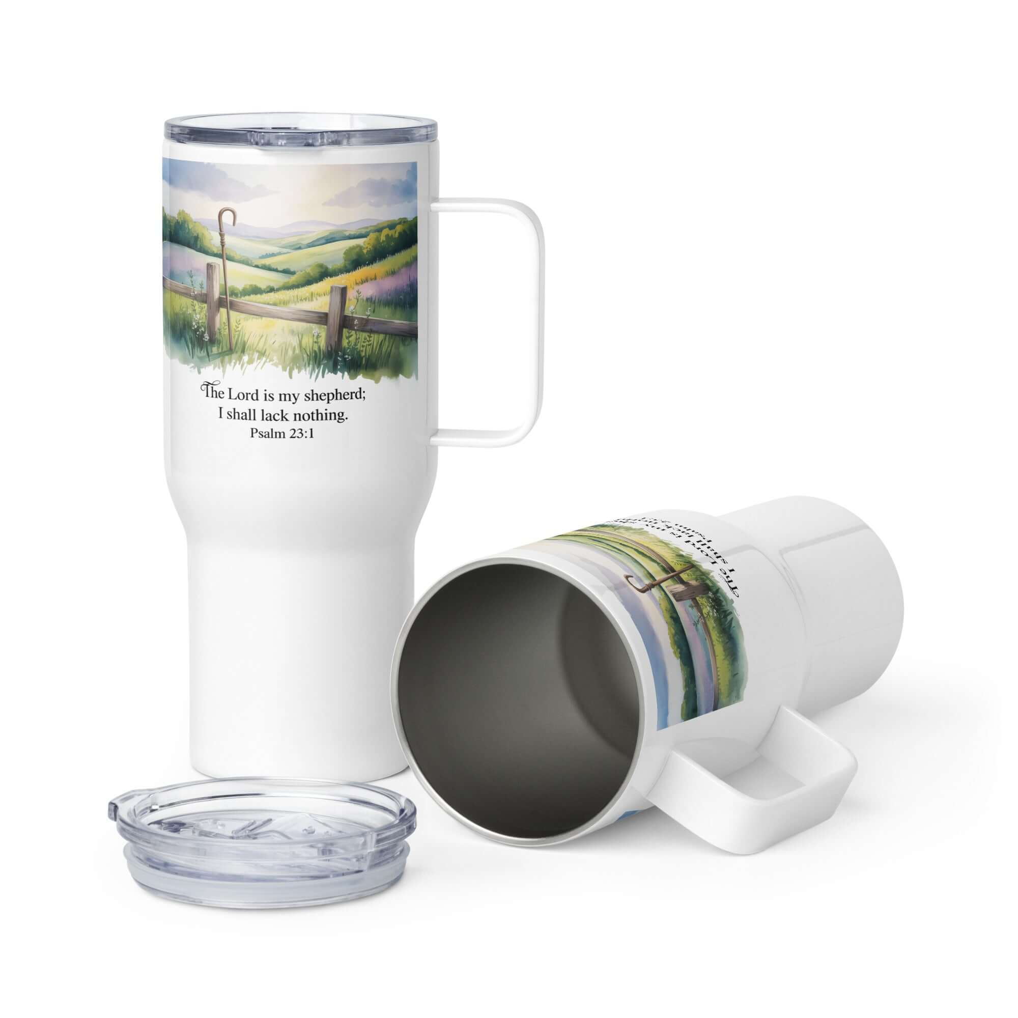 Psalm 23:1 Bible Verse, Lack Travel Mug with a Handle Default Title
