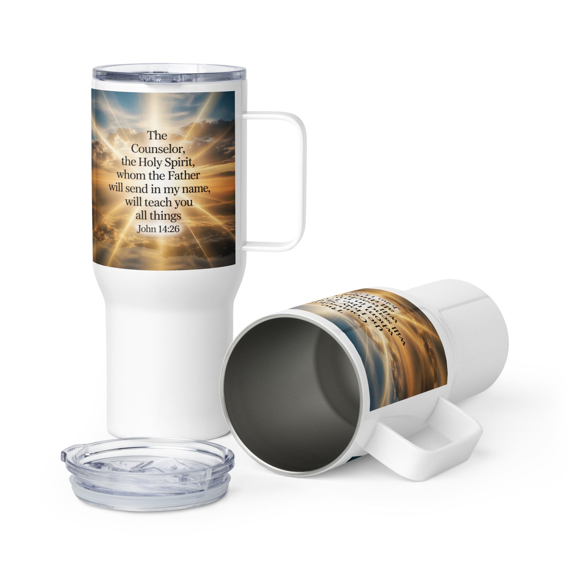 John 14:26 Bible Verse will send Travel Mug with a Handle Default Title