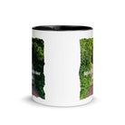 Revelation 3:20 Bible Verse, Garden Doorway White Ceramic Mug with Color Inside