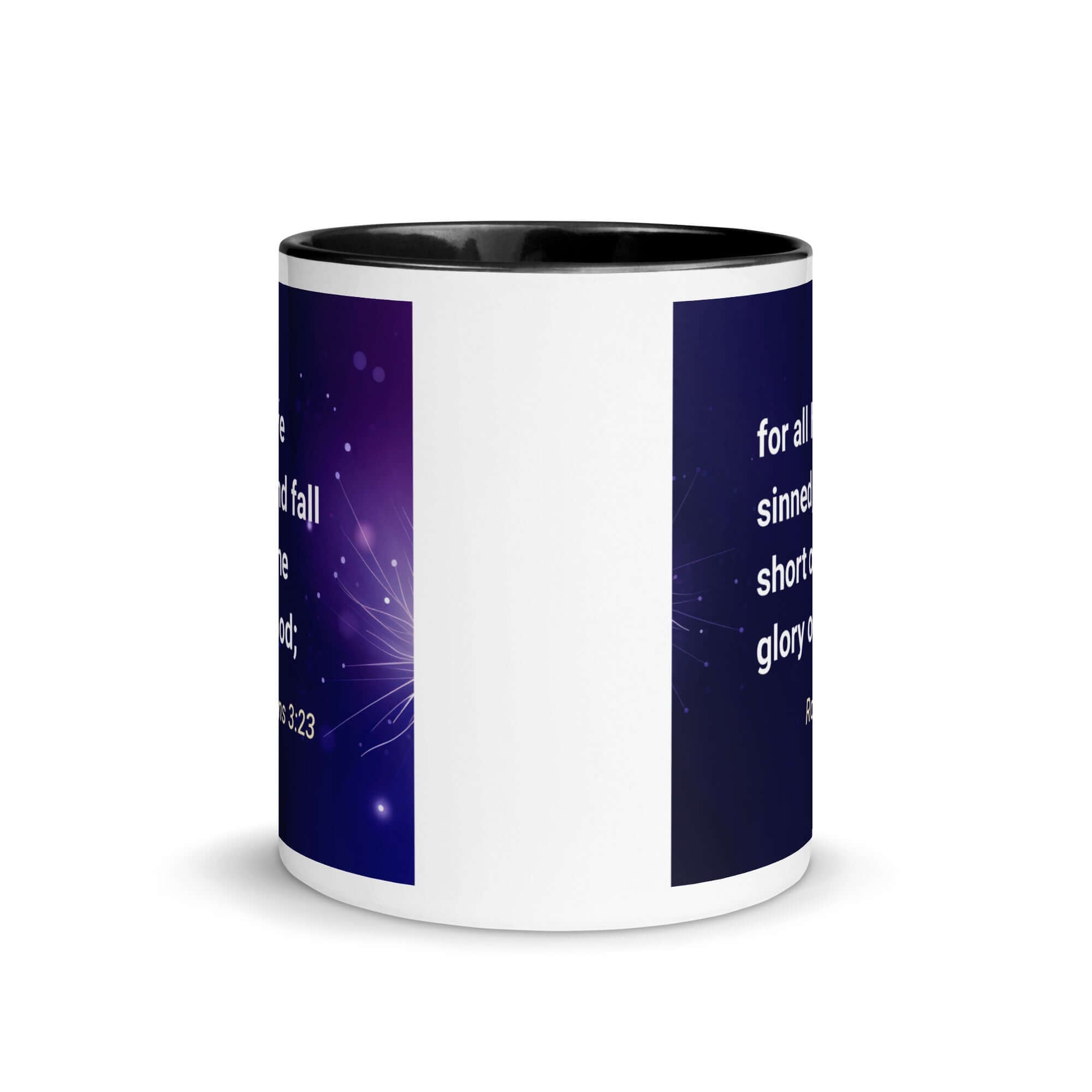 Romans 3:23 Bible Verse, all have sinned White Ceramic Mug with Color Inside