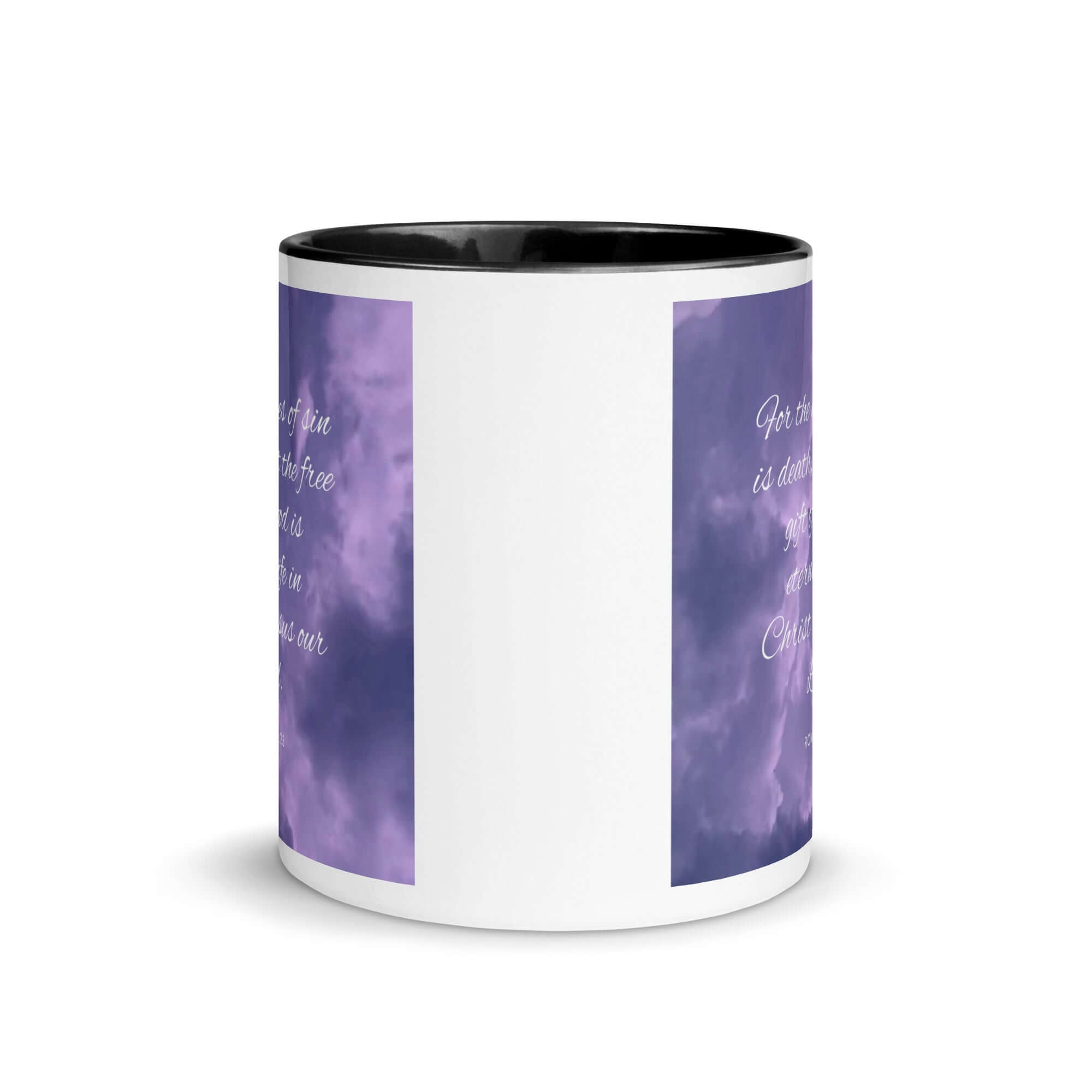 Romans 6:23 Bible Verse, free gift White Ceramic Mug with Color Inside