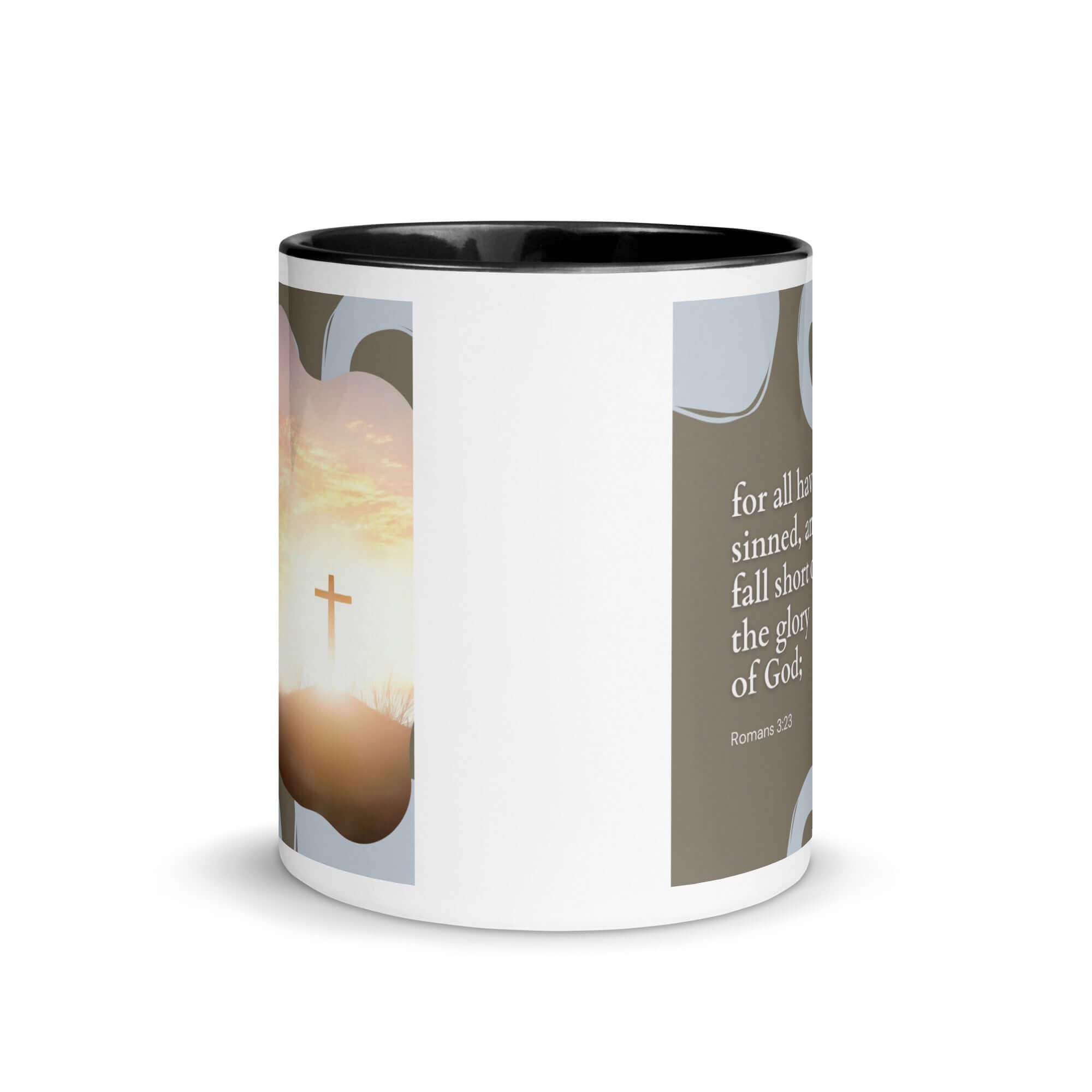 Romans 3:23 Bible Verse, the glory White Ceramic Mug with Color Inside