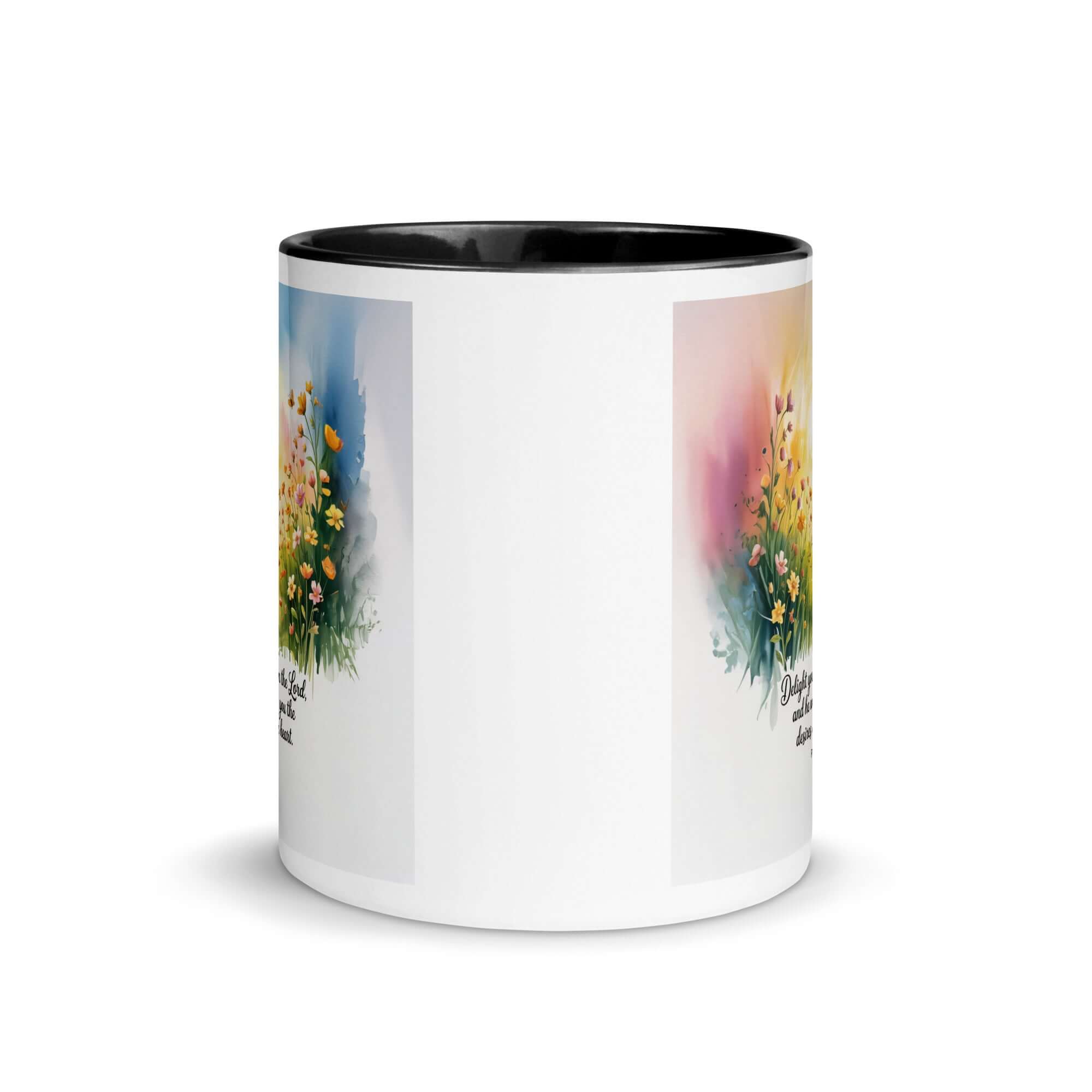 Psalm 37:4 Bible Verse, will give White Ceramic Mug with Color Inside