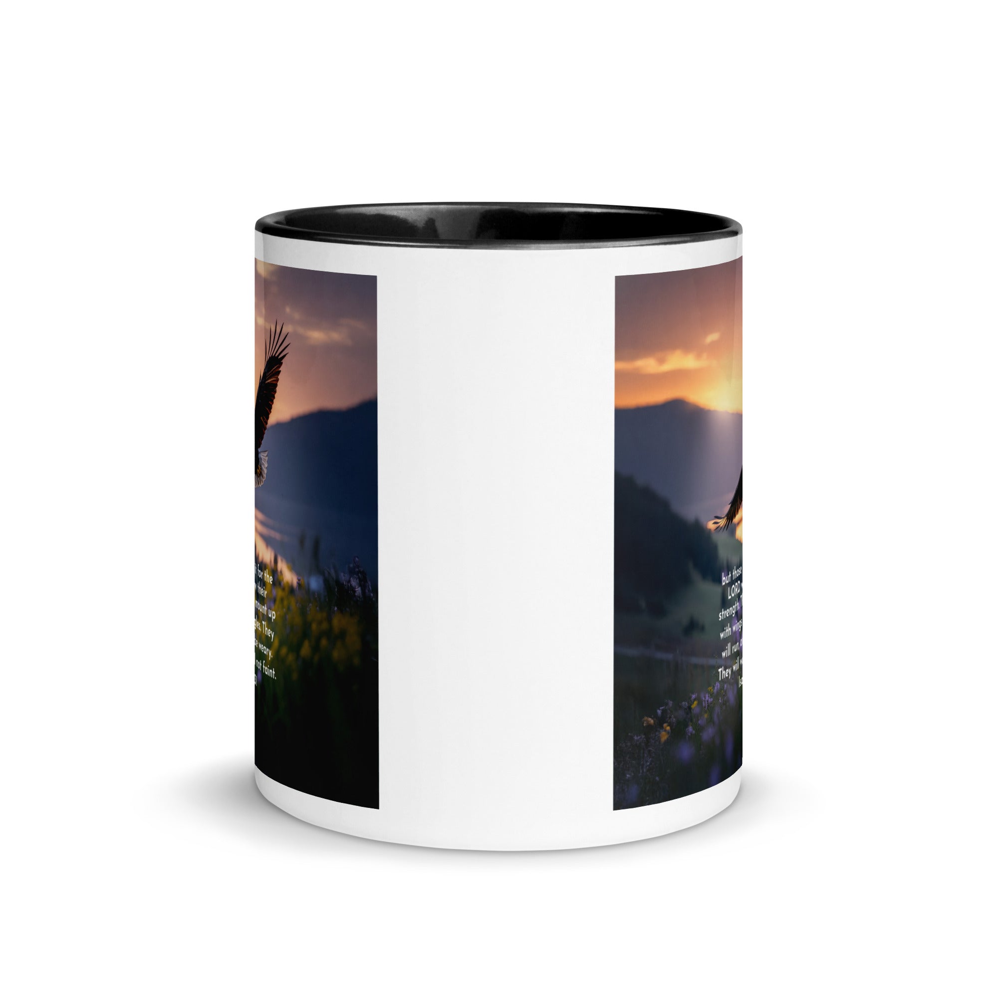 Isaiah 40:31 Bible Verse Renew Strength White Ceramic Mug with Color Inside