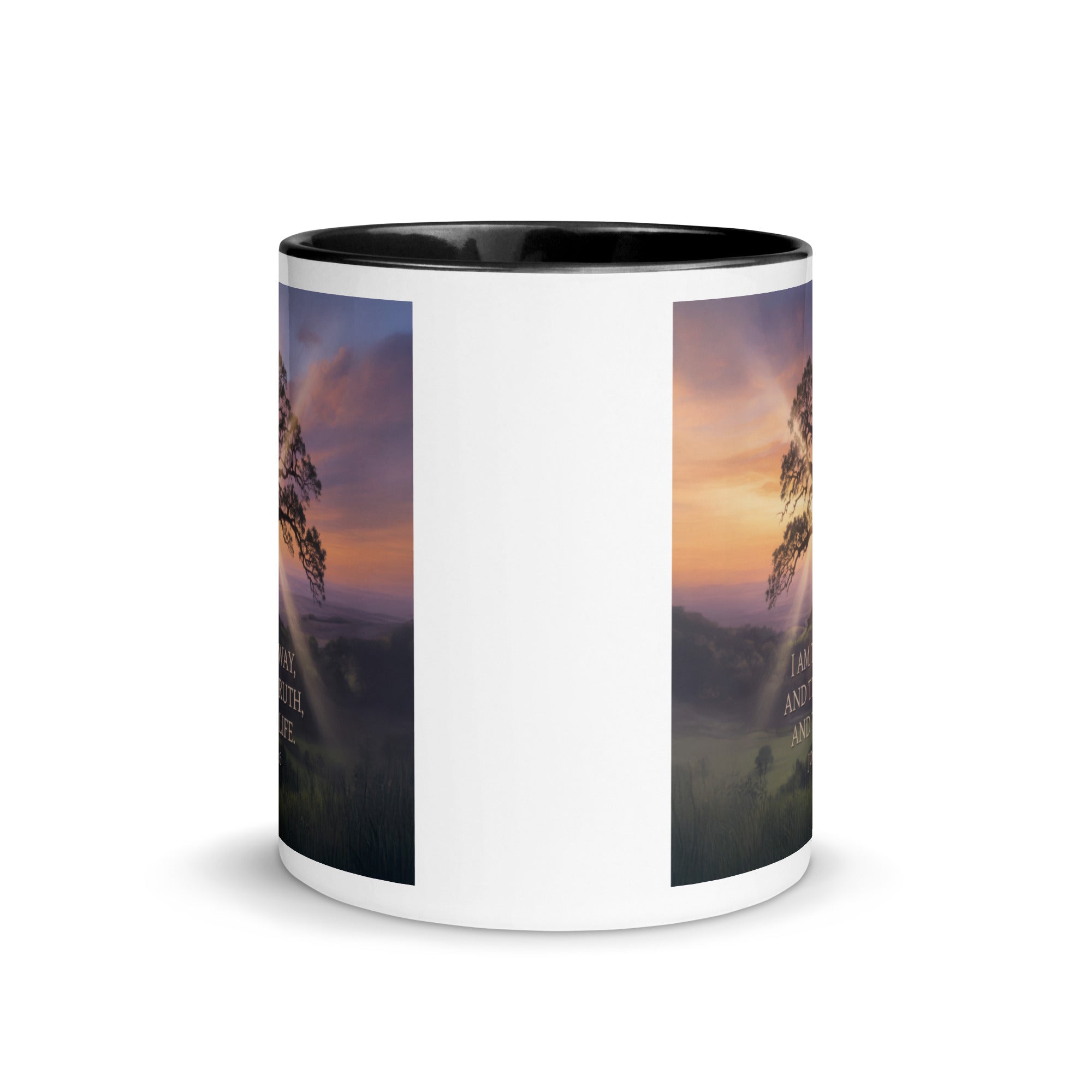 John 14:6 Bible Verse Jesus said White Ceramic Mug with Color Inside